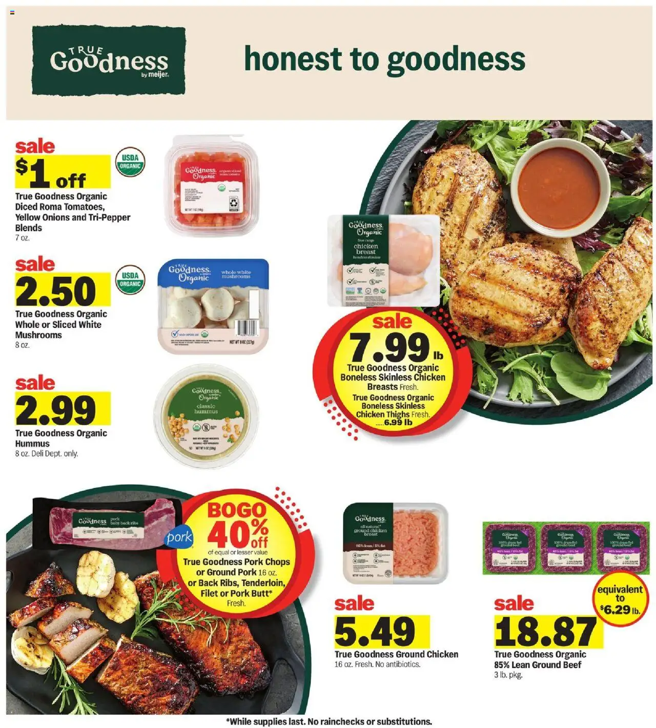Meijer Weekly Ad - MI - valid from 17.09.2025 | Page: 19 | Products: Mushrooms, Pork, Beef