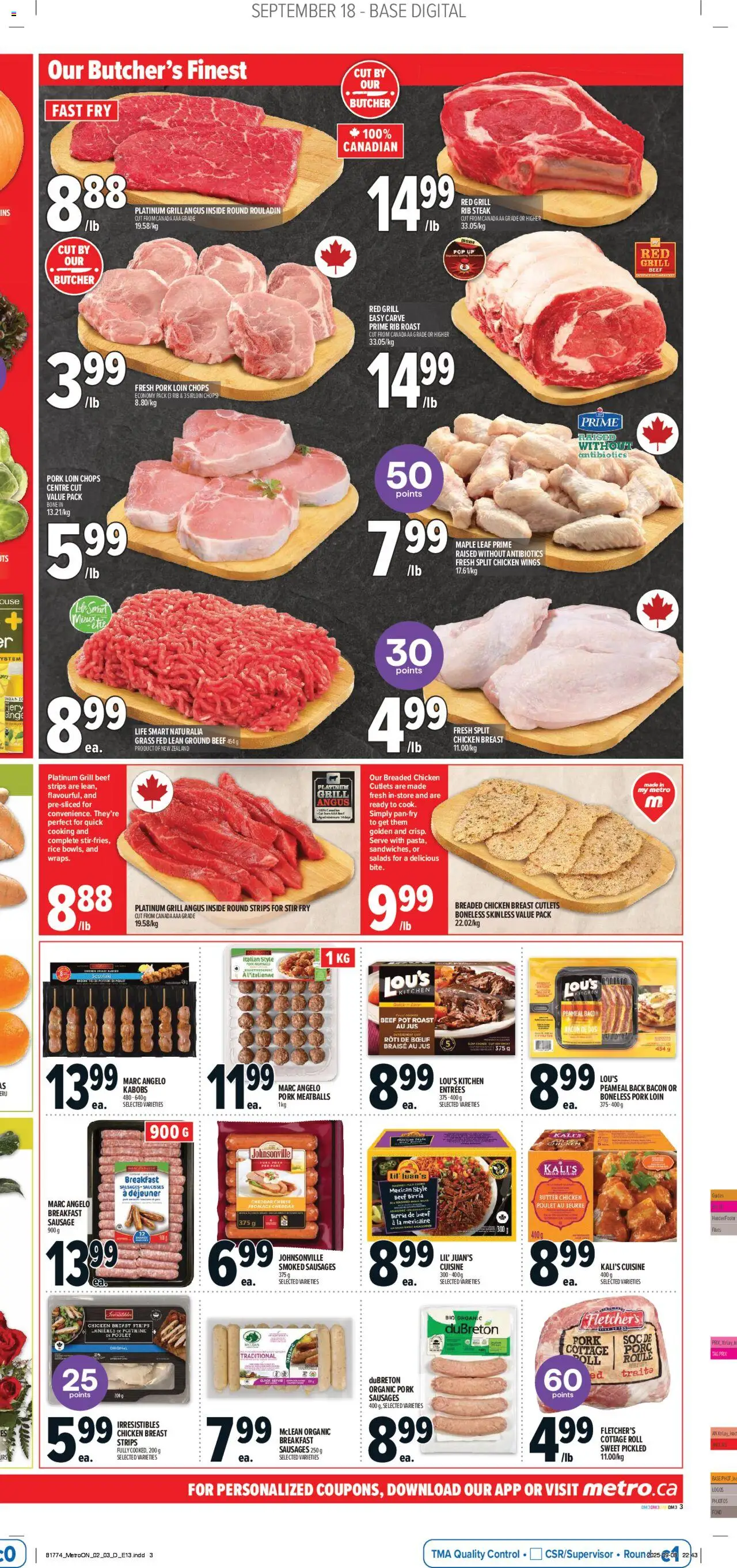 Metro flyer valid from 18.09.2025 | Page: 7 | Products: Beef, Chicken wings, Grill, Butter