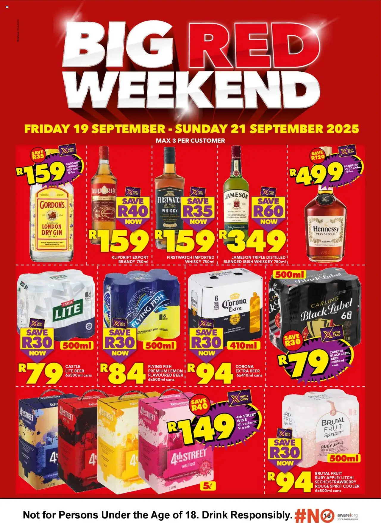 New Shoprite catalogue – valid from 19.09.2025 | Page: 1 | Products: Cooler, Beer, Whiskey, Fruit