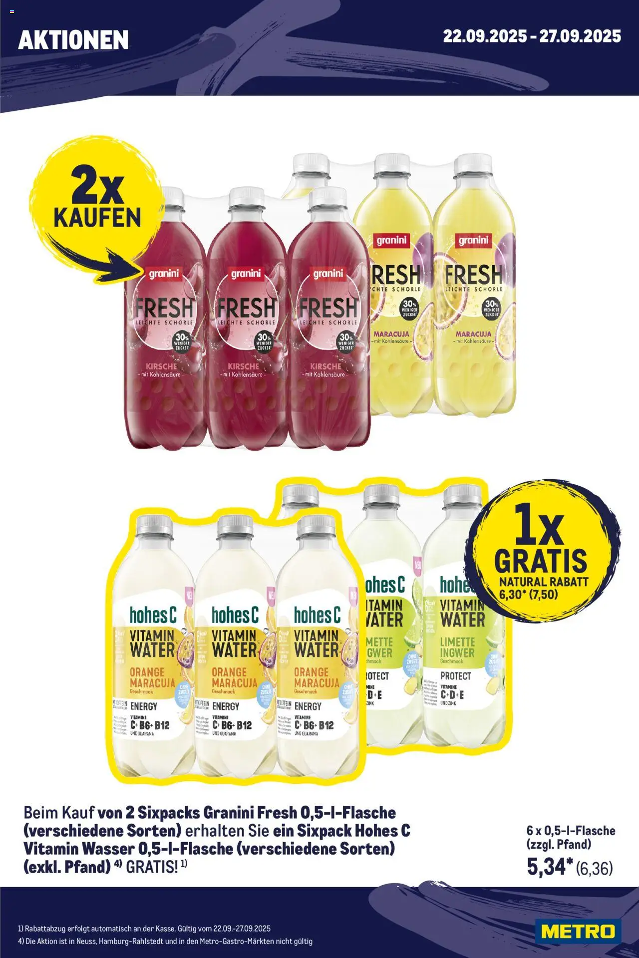 Metro Wochen-Angebote Händler – gültig ab 22.09.2025 | Seite: 3 | Produkte: Wasser, Zucker, Limette, Hohes c