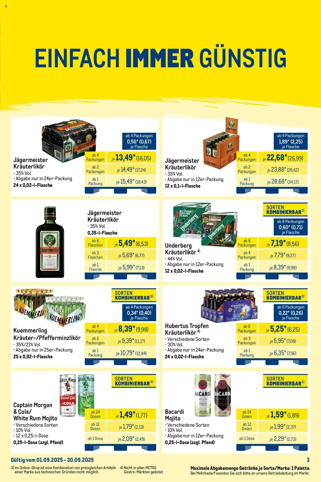 Metro Wochen-Angebote Händler – gültig ab 22.09.2025 | Seite: 8 | Produkte: Bacardi, Jägermeister, Kuemmerling, Underberg