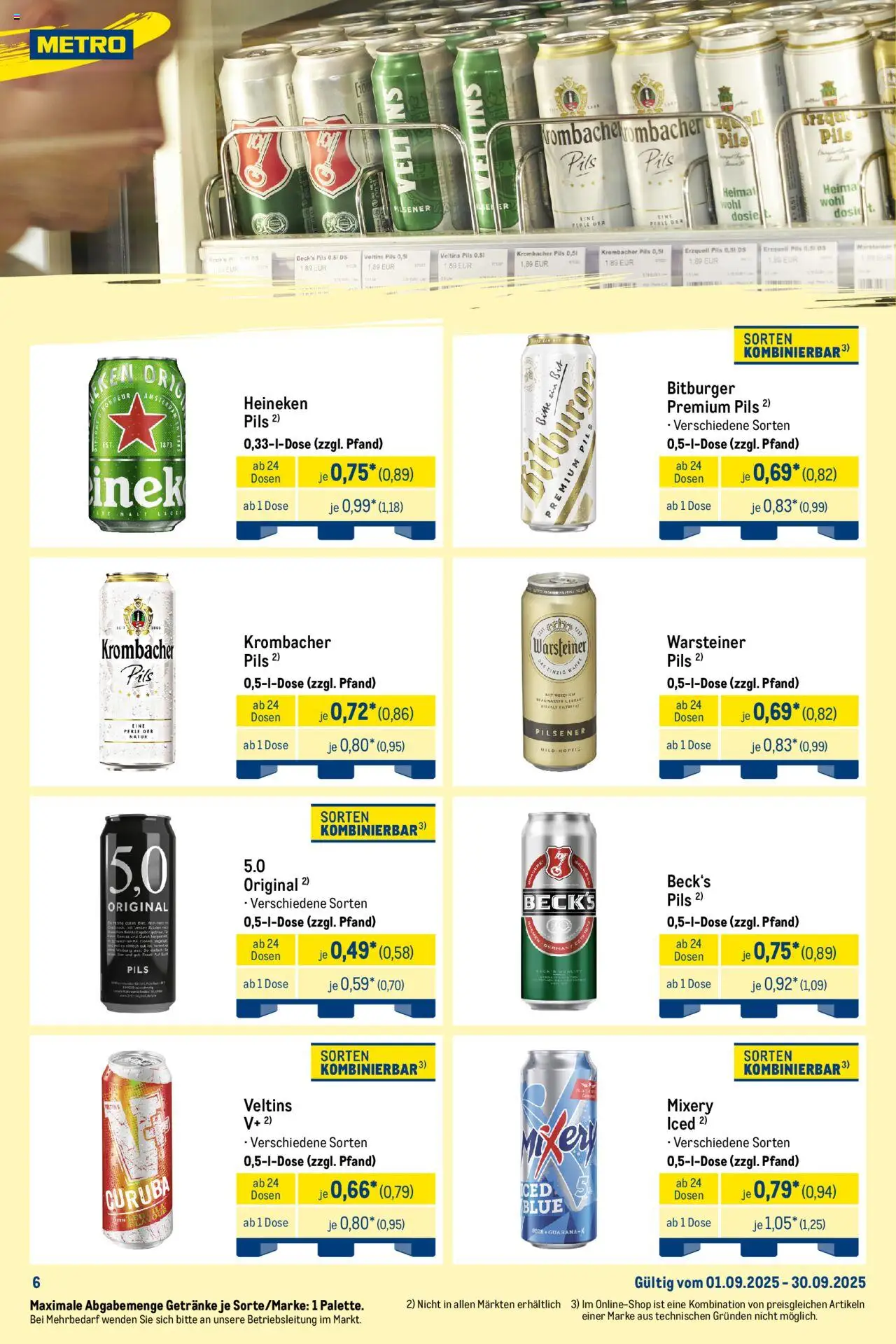 Metro Wochen-Angebote Händler – gültig ab 22.09.2025 | Seite: 11 | Produkte: Bitburger, Pils, Heineken, Veltins