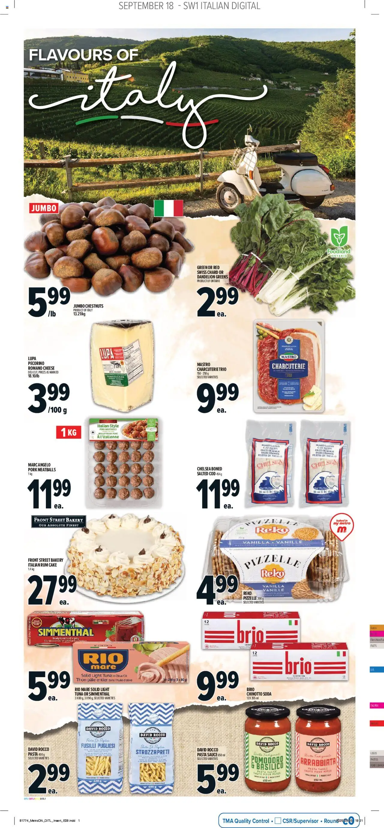 Metro flyer valid from 18.09.2025 | Page: 9 | Products: Beef, Pasta, Bakery, Cheese