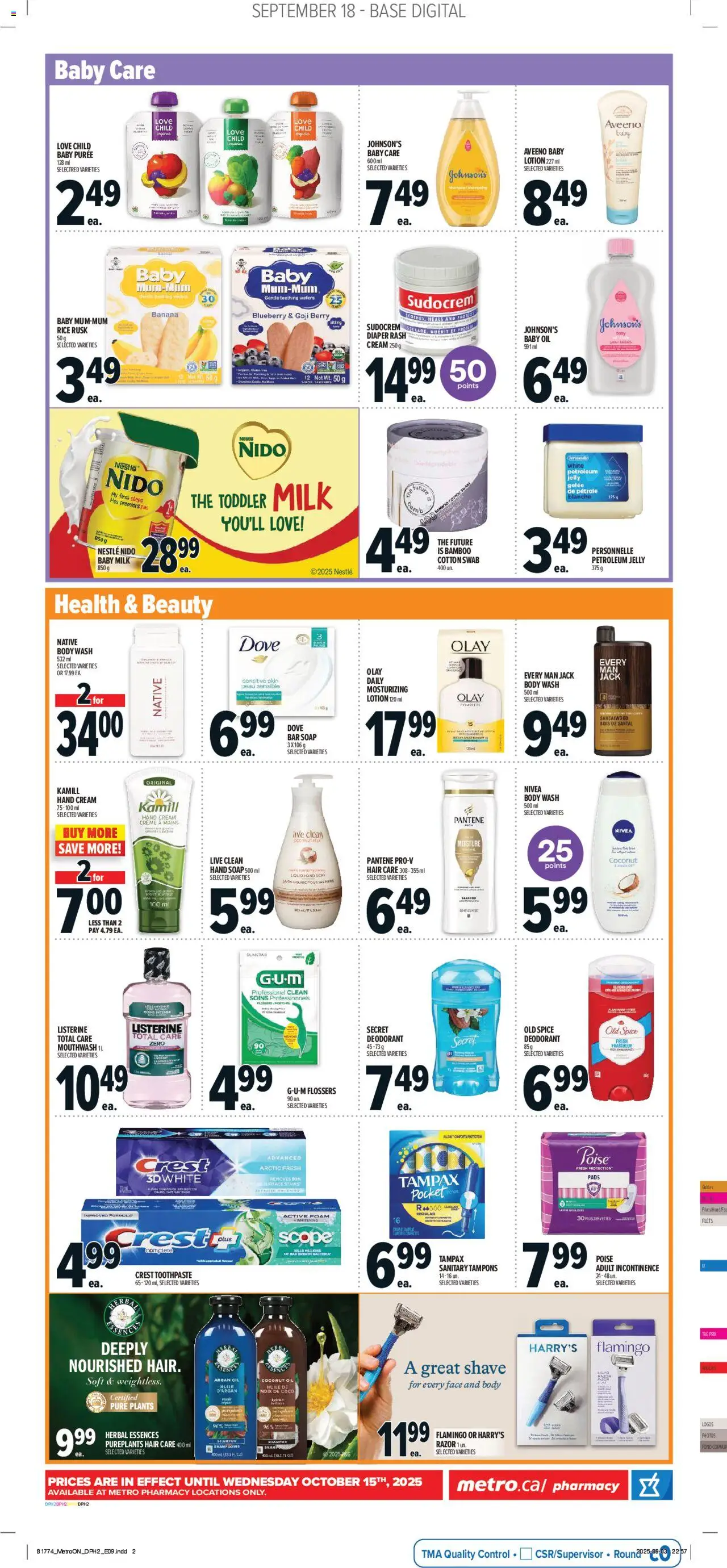Metro flyer valid from 18.09.2025 | Page: 15 | Products: Soap, Toothpaste, Mouthwash, Oil