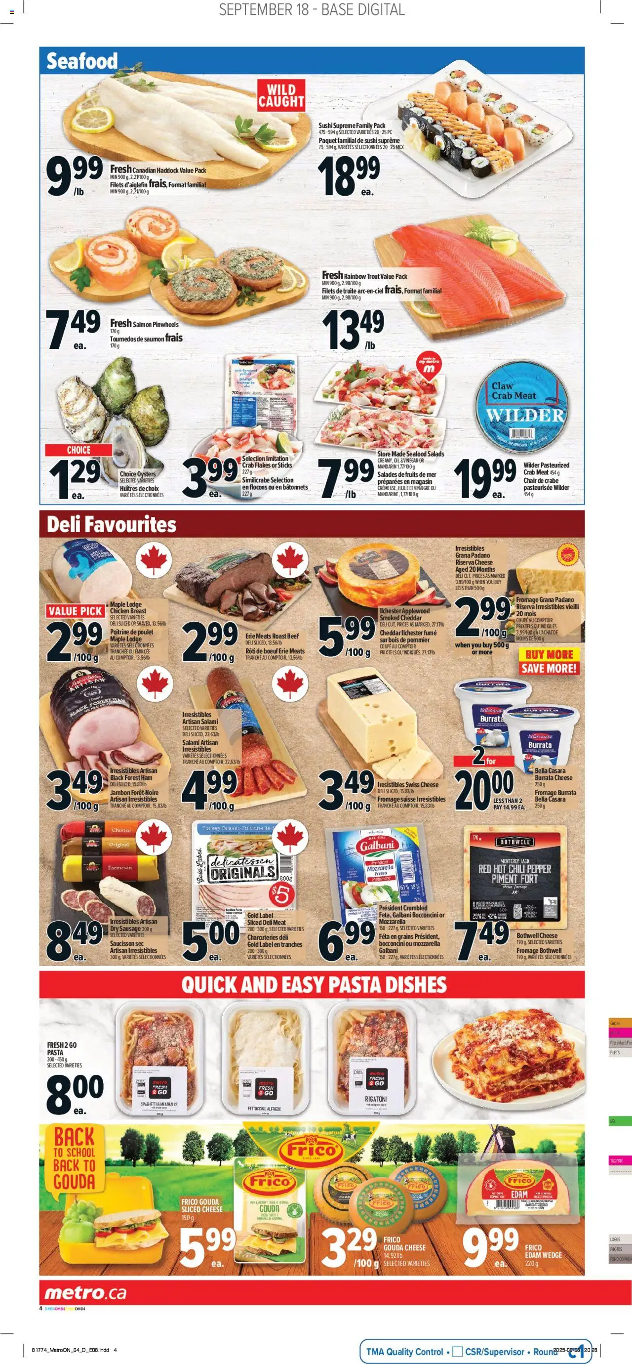 Metro flyer valid from 18.09.2025 | Page: 8 | Products: Beef, Turkey, Ham, Chicken
