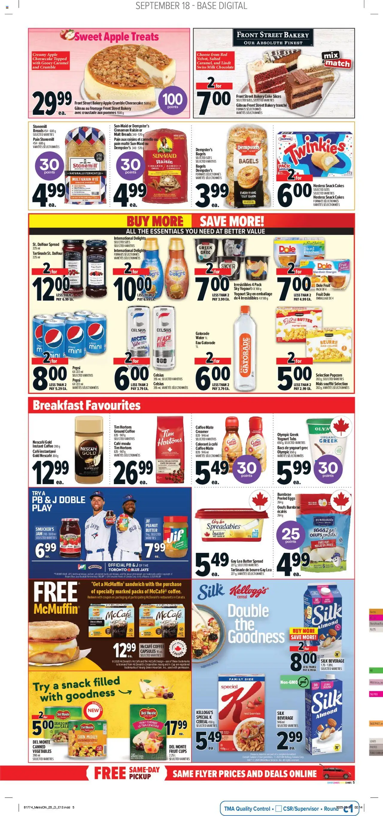 Metro flyer valid from 18.09.2025 | Page: 9 | Products: Bakery, Milk, Coffee, Chocolate