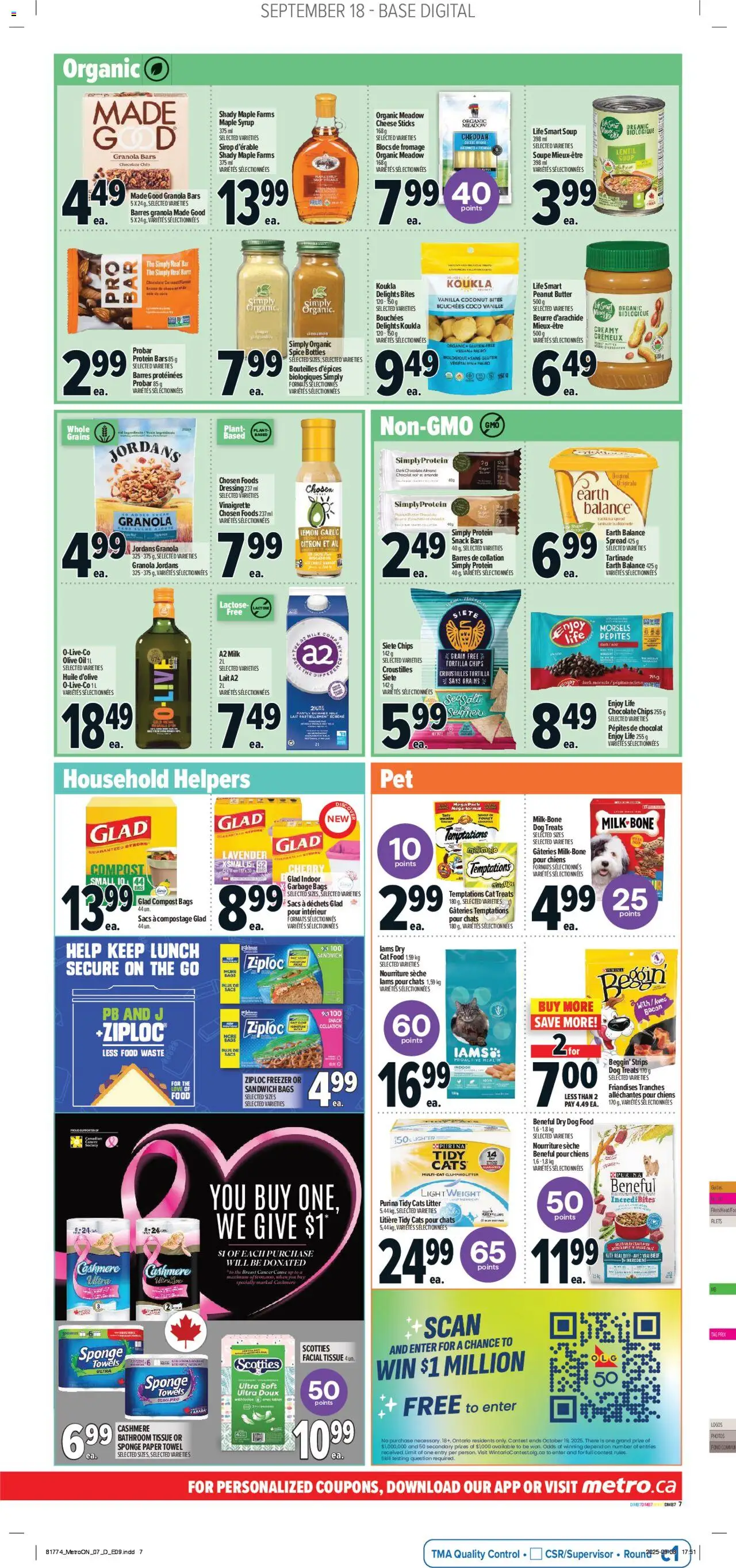 Metro flyer valid from 18.09.2025 | Page: 11 | Products: Chips, Milk, Oil, Chocolate