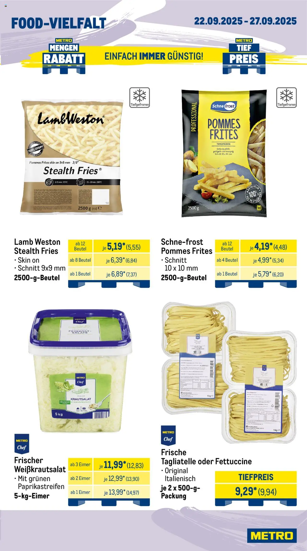 Metro Wochen-Angebote Gastro – gültig ab 22.09.2025 | Seite: 11 | Produkte: Pommes, Pommes frites