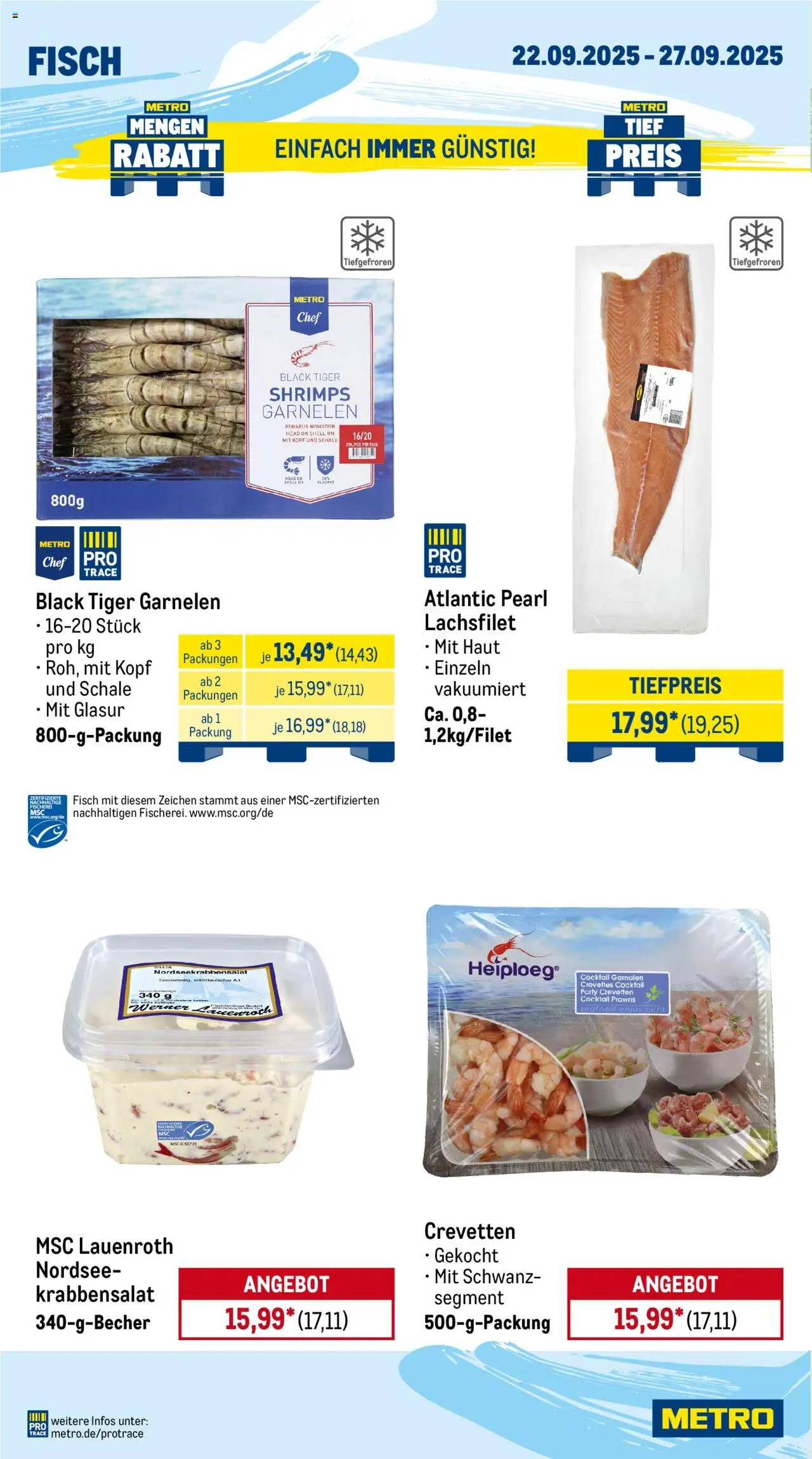 Metro Prospekt 	 – gültig ab 22.09.2025 | Seite: 6 | Produkte: Garnelen, Fisch, Tiger garnelen