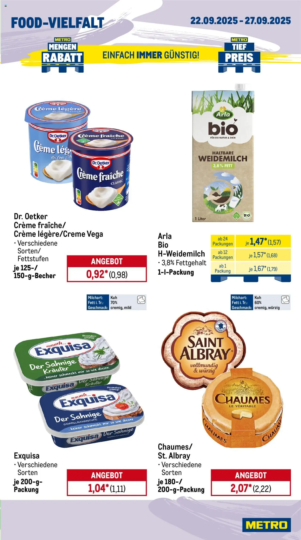 Metro Prospekt 	 – gültig ab 22.09.2025 | Seite: 9 | Produkte: Creme, Exquisa