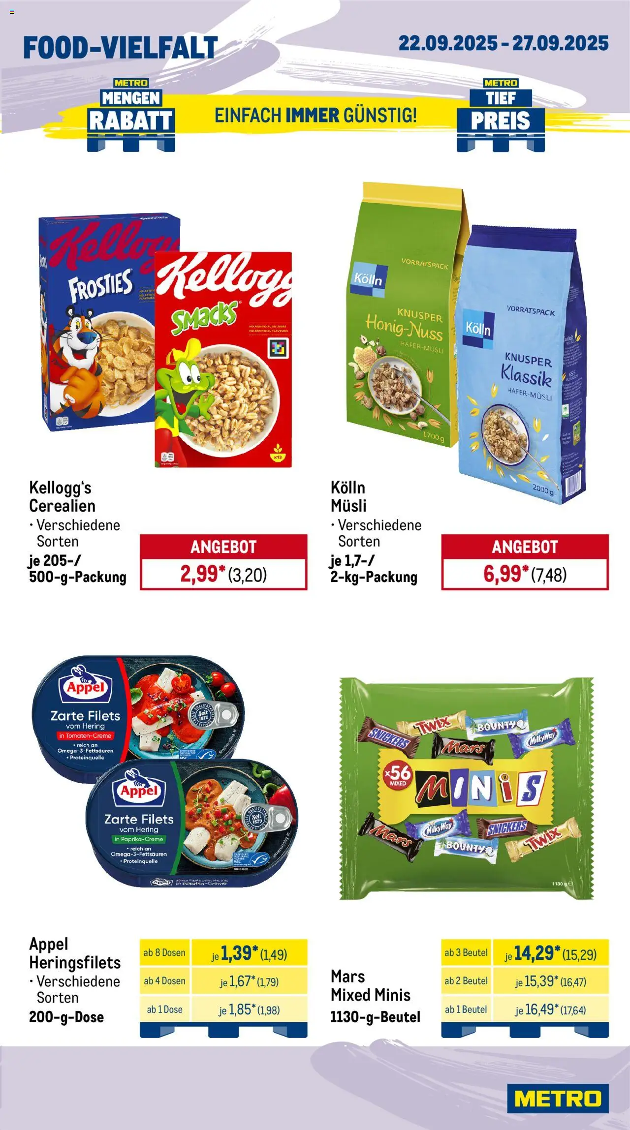 Metro Prospekt 	 – gültig ab 22.09.2025 | Seite: 11 | Produkte: Musli, Kolln, Snickers, Mars