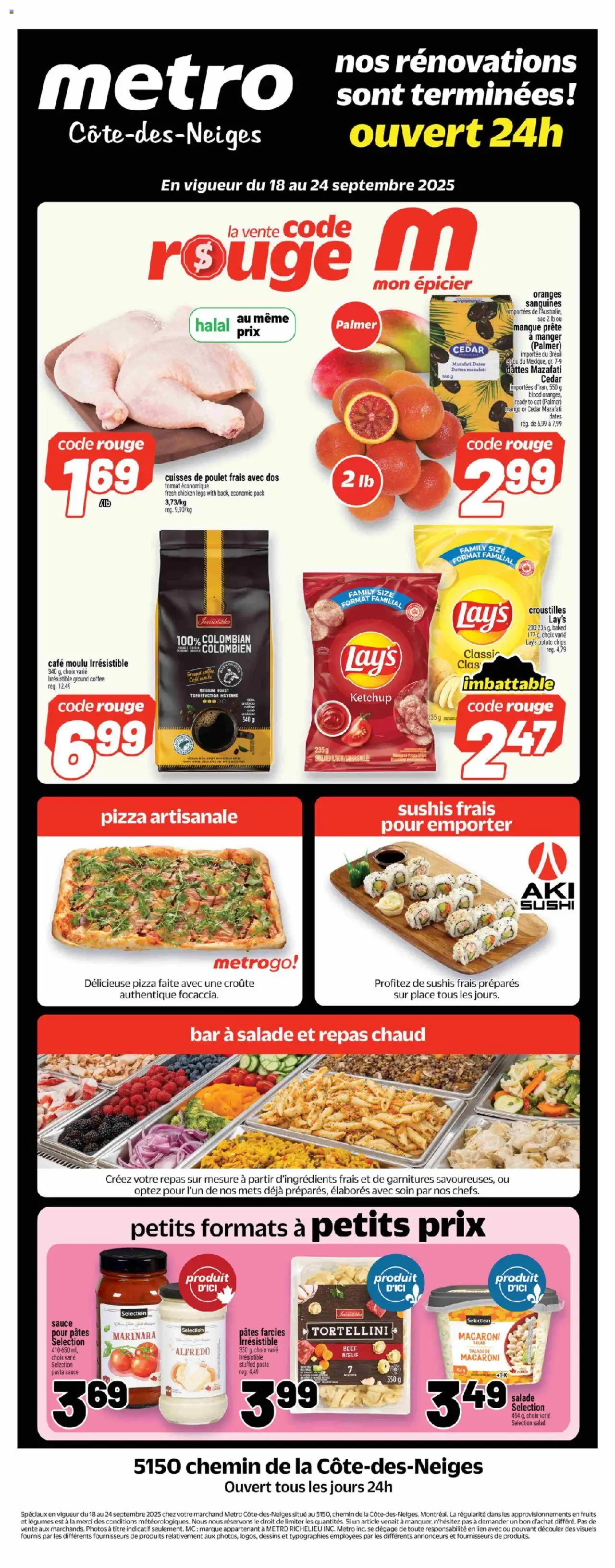 Metro flyer valid from 18.09.2025 | Page: 1 | Products: Ketchup, Salad, Pizza, Chicken