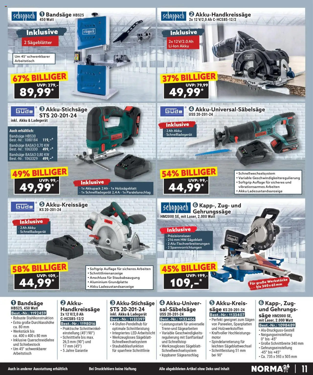 Norma Bestellmagazin September 2025 – gültig ab 01.09.2025 | Seite: 11 | Produkte: Arbeitstisch, Ladegerät