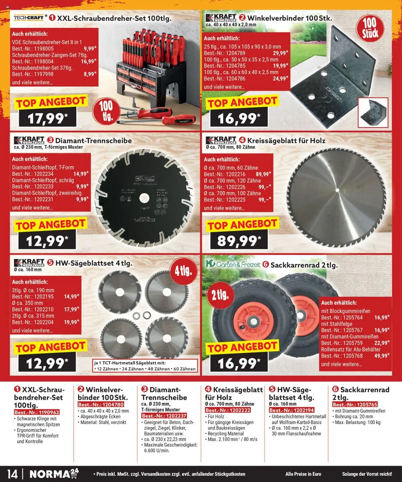 Norma Bestellmagazin September 2025 – gültig ab 01.09.2025 | Seite: 14 | Produkte: Top