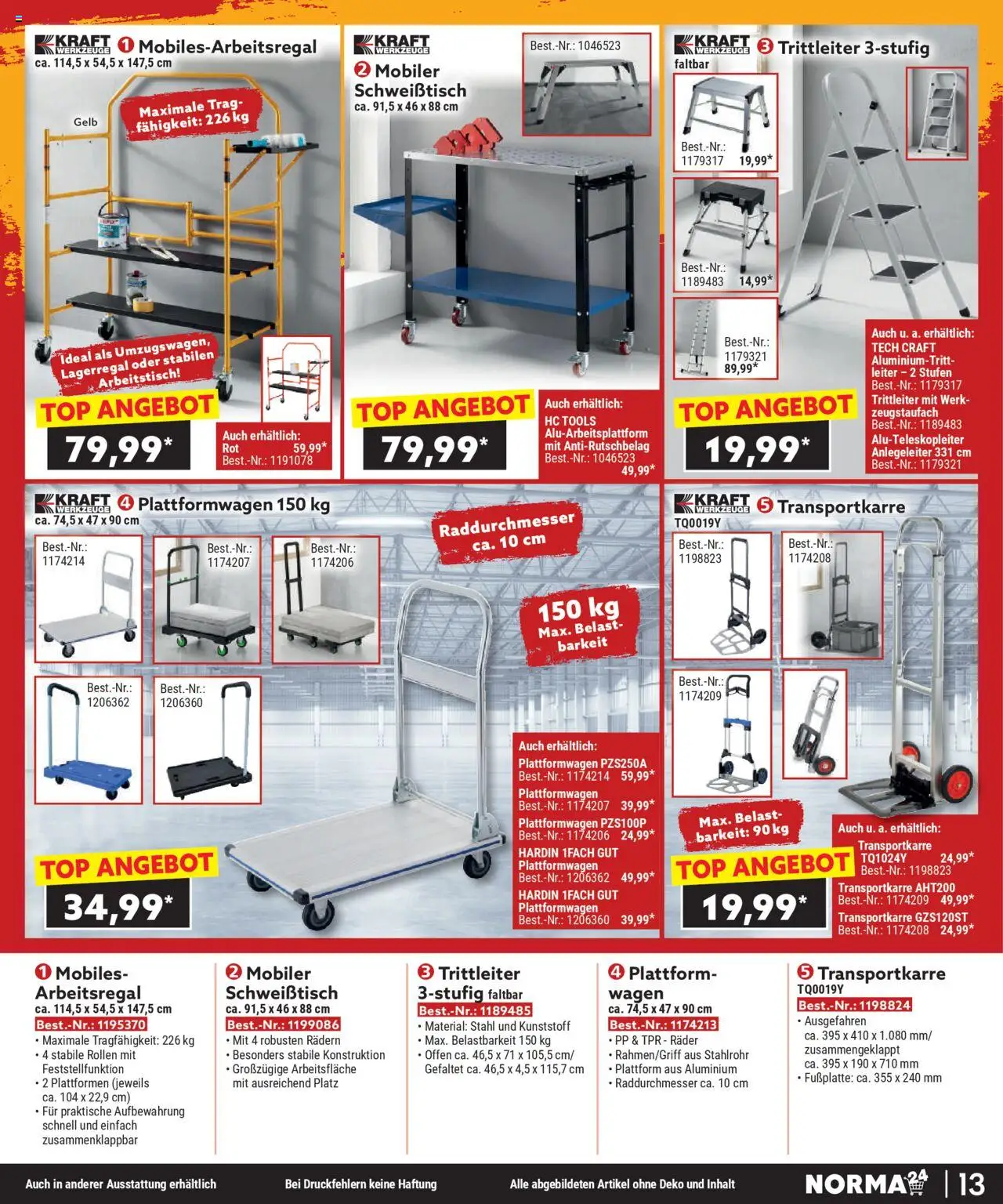 Norma Bestellmagazin September 2025 – gültig ab 01.09.2025 | Seite: 13 | Produkte: Top, Arbeitstisch
