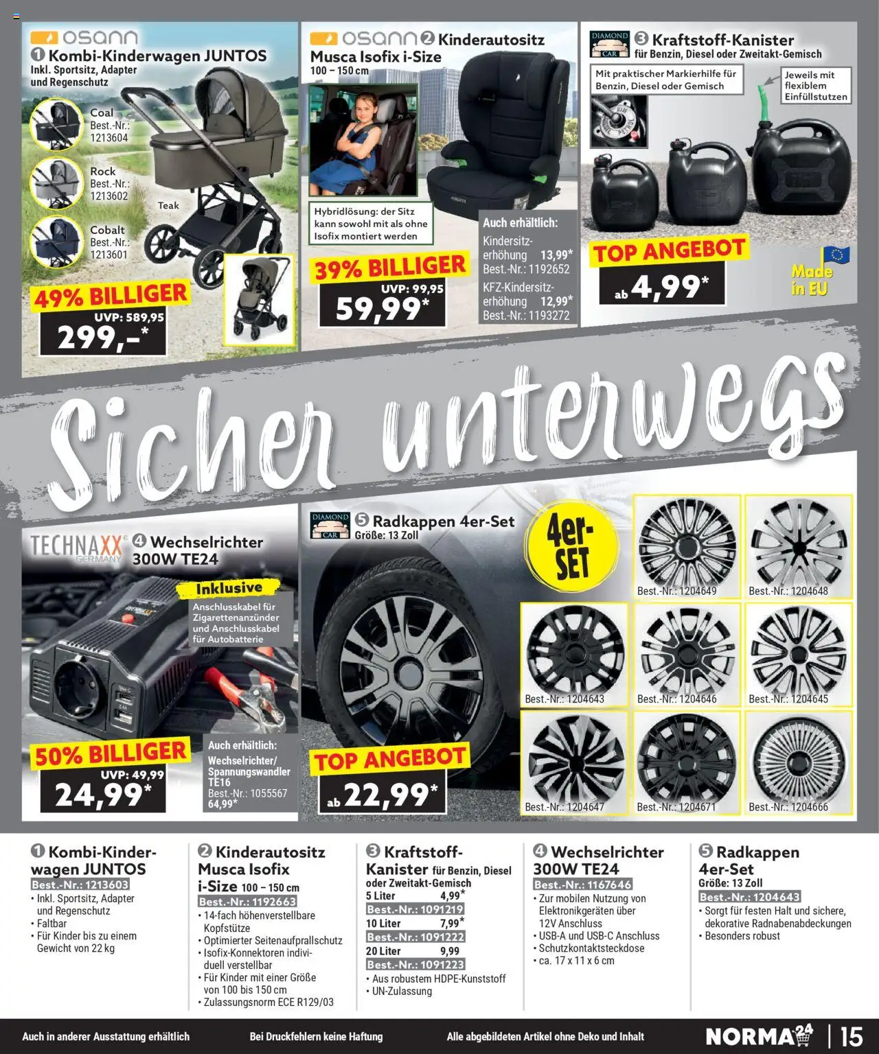 Norma Bestellmagazin September 2025 – gültig ab 01.09.2025 | Seite: 15 | Produkte: Top, Adapter, Gewicht, Rock