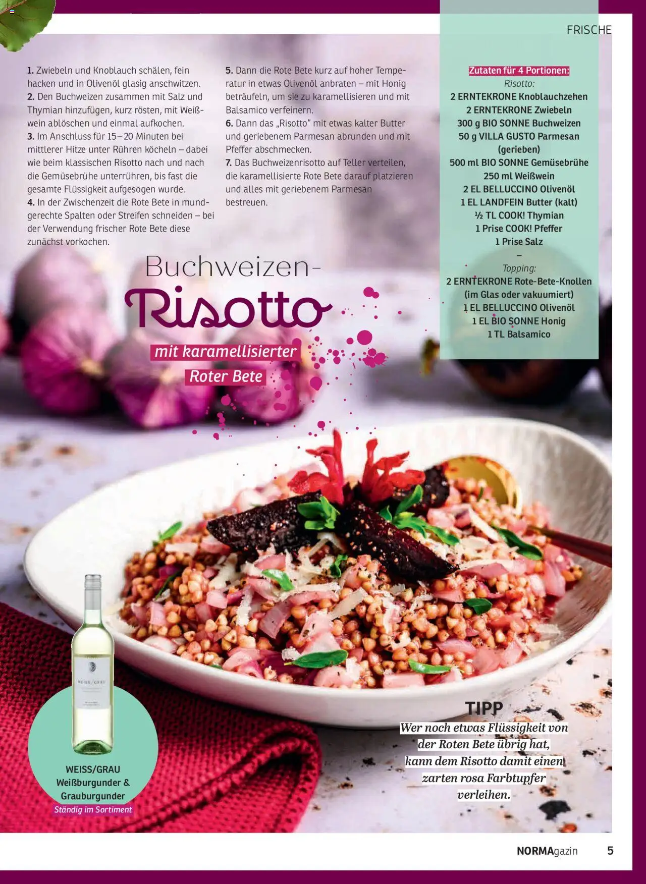 Norma NORMAgazin September/Oktober 2025 – gültig ab 01.09.2025 | Seite: 5 | Produkte: Butter, Zwiebeln, Pfeffer, Wein