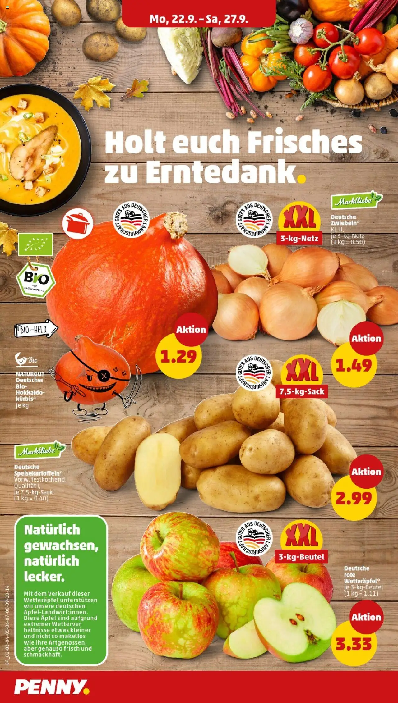 Penny - Nordrhein - Westfalen – gültig ab 22.09.2025 | Seite: 6 | Produkte: Äpfel, Zwiebeln, Kürbis