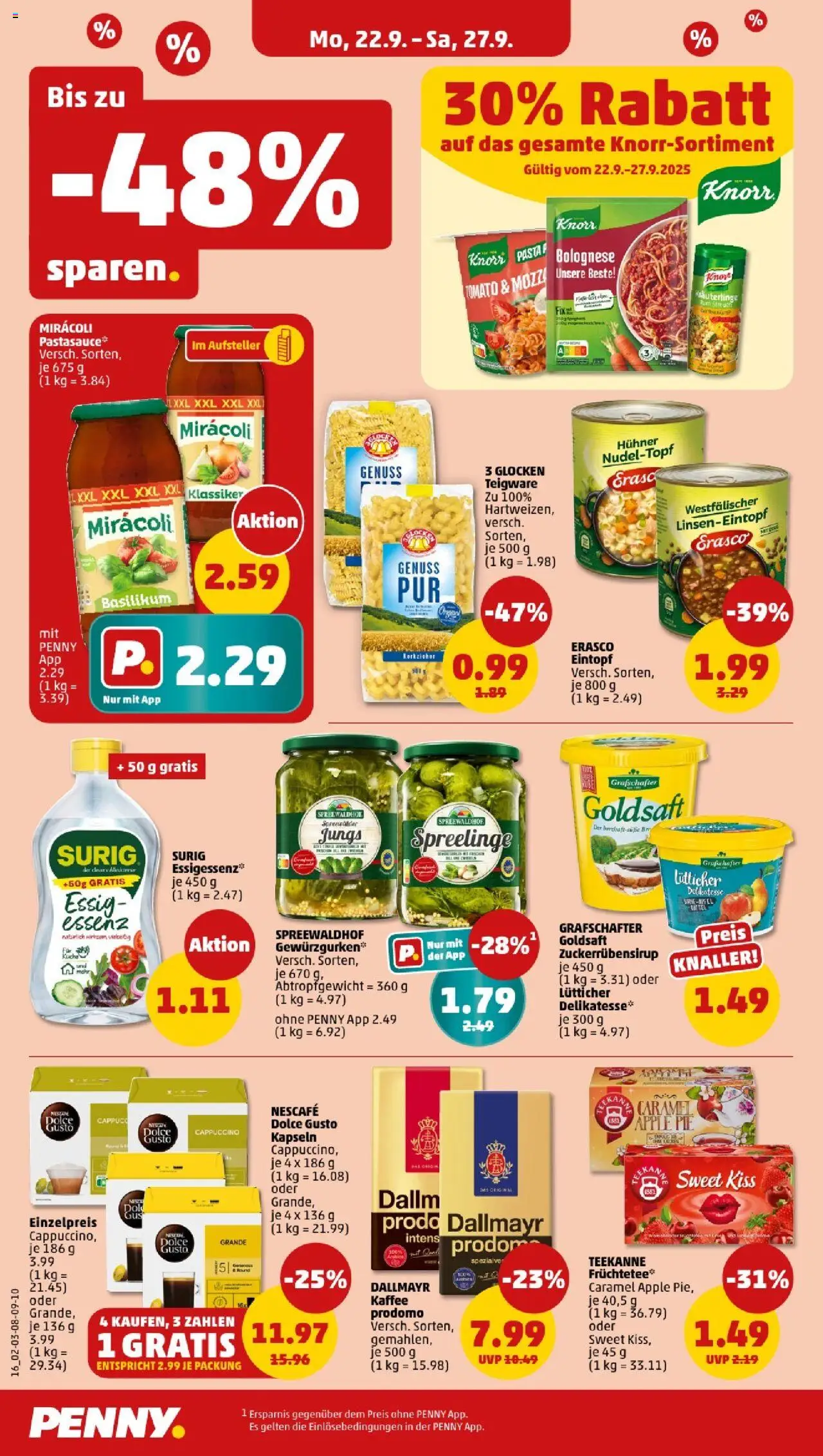 Penny - Nordrhein - Westfalen – gültig ab 22.09.2025 | Seite: 18 | Produkte: Dallmayr, Teekanne, Pasta, Dolce gusto