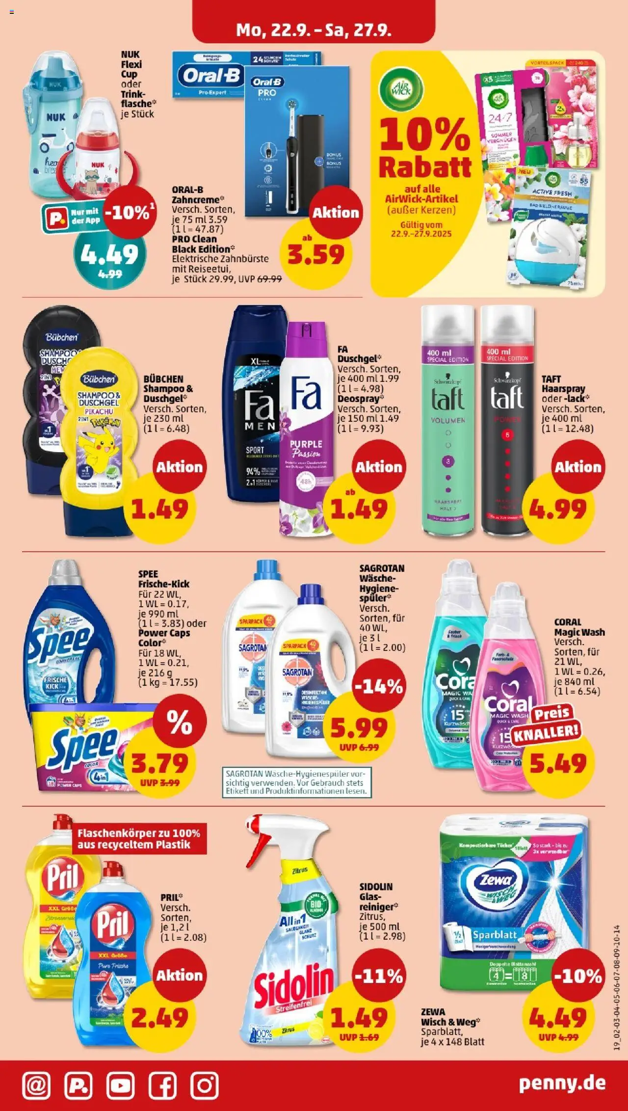 Penny - Nordrhein - Westfalen – gültig ab 22.09.2025 | Seite: 21 | Produkte: Dusche, Haarspray, Duschgel, Pril