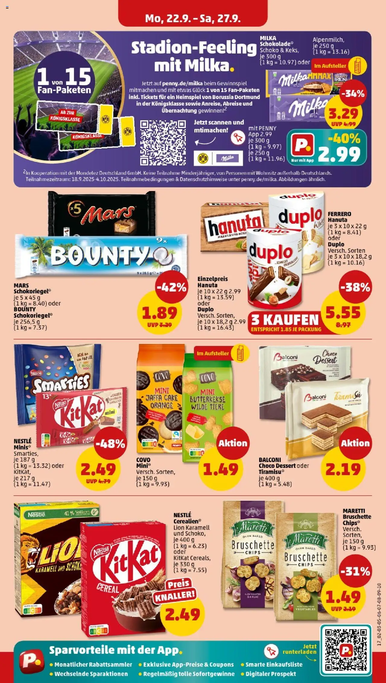 Penny - Nordrhein - Westfalen – gültig ab 22.09.2025 | Seite: 19 | Produkte: Smarties, Milka, Butterkekse, Chips
