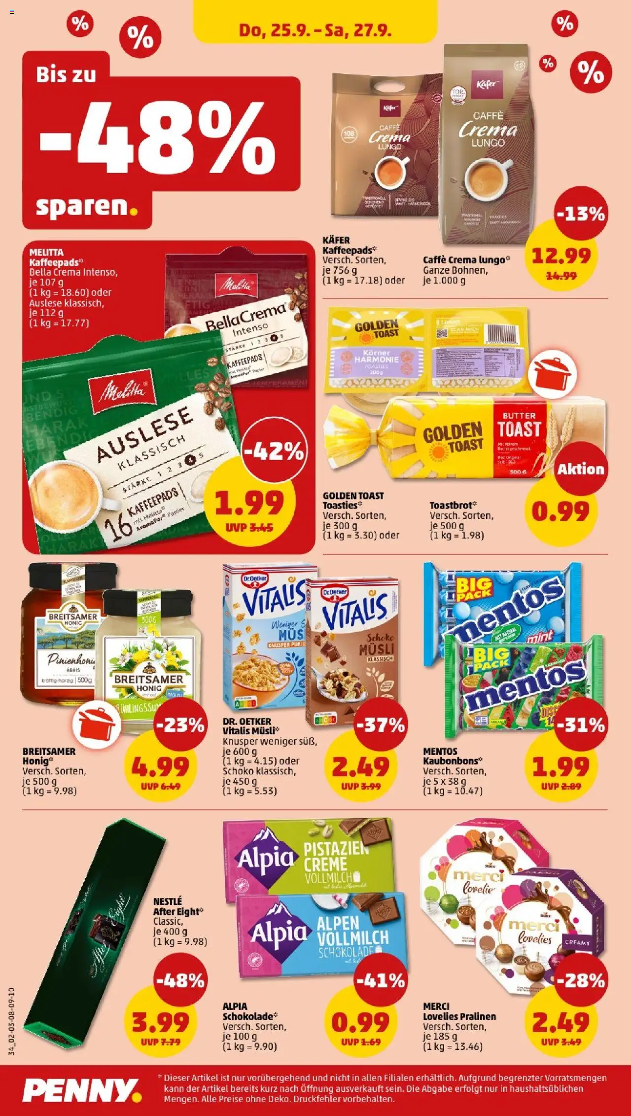 Penny - Nordrhein - Westfalen – gültig ab 22.09.2025 | Seite: 36 | Produkte: Melitta, Merci, Kaffeepads, Butter