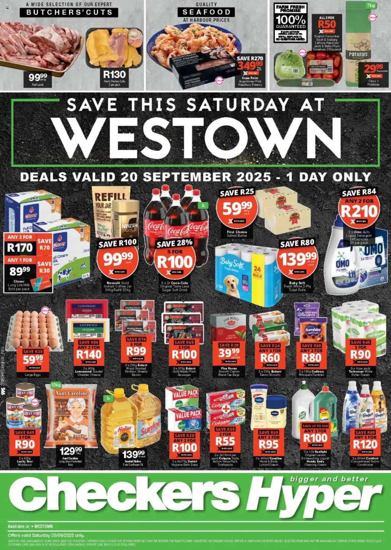 New Checkers catalogue – valid from 20.09.2025 | Page: 1 | Products: Coffee, Cream, Potatoes, Estuche organizador de viaje