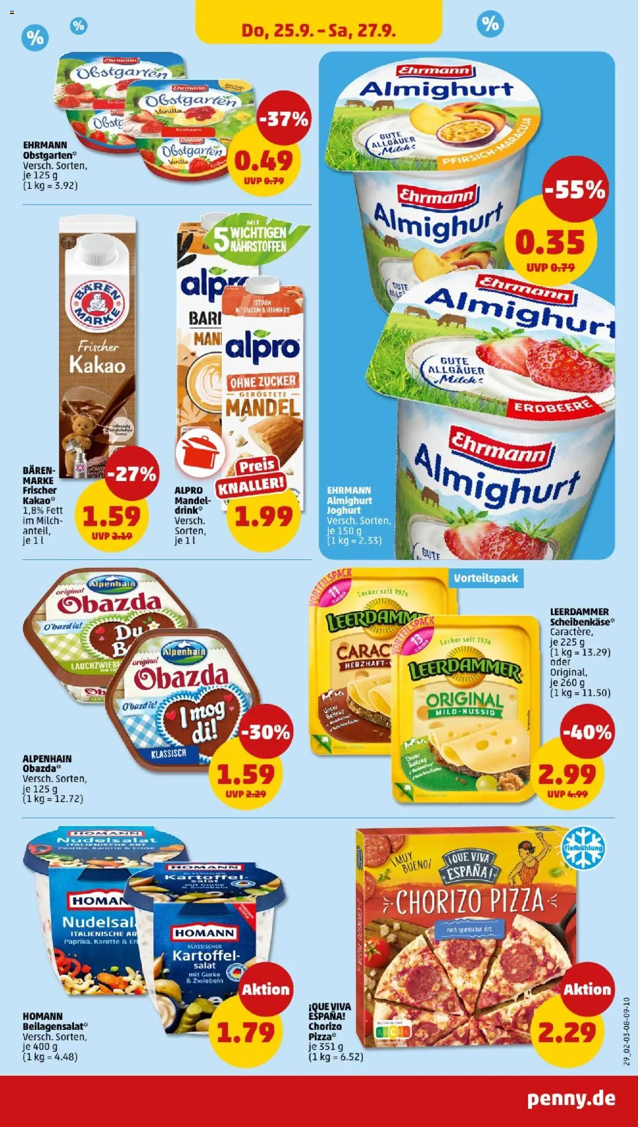 Penny - Niedersachsen  – gültig ab 22.09.2025 | Seite: 31 | Produkte: Ehrmann almighurt, Zwiebeln, Zucker, Pizza