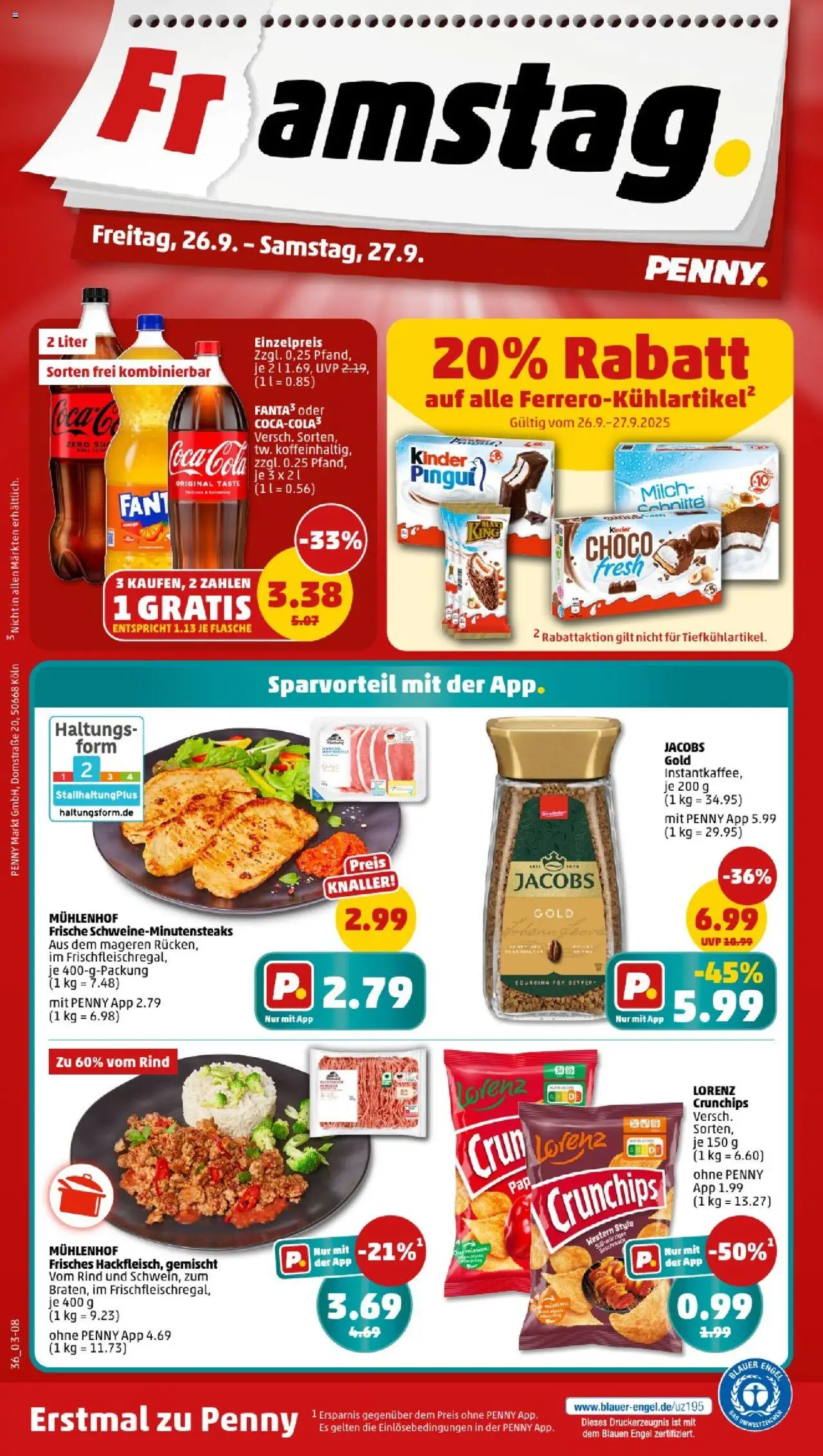 Penny - Niedersachsen  – gültig ab 22.09.2025 | Seite: 38 | Produkte: Milch, Lorenz crunchips