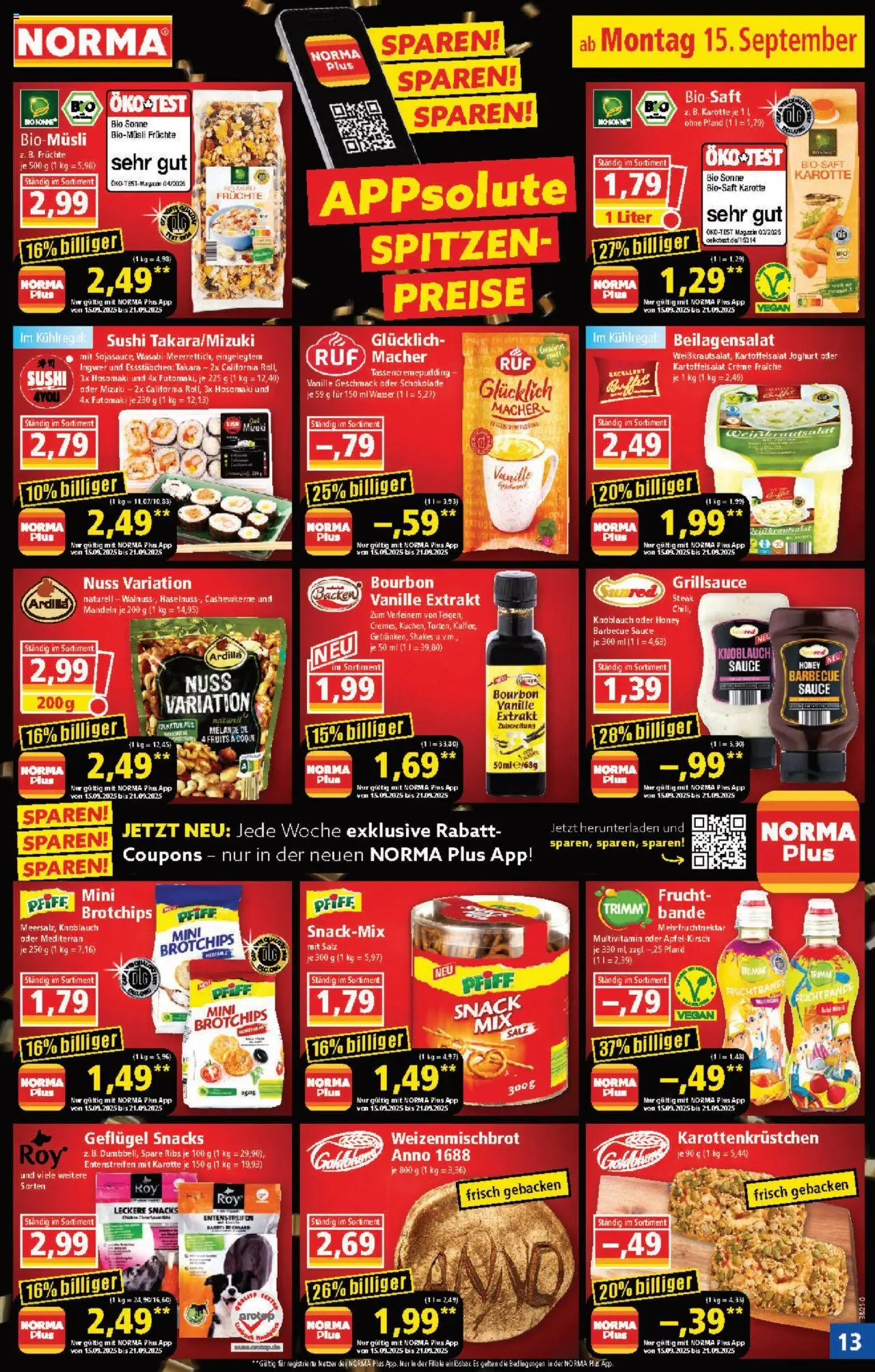 Norma Prospekt 	 – gültig ab 15.09.2025 | Seite: 13 | Produkte: Joghurt, Creme, Wasser, Salz