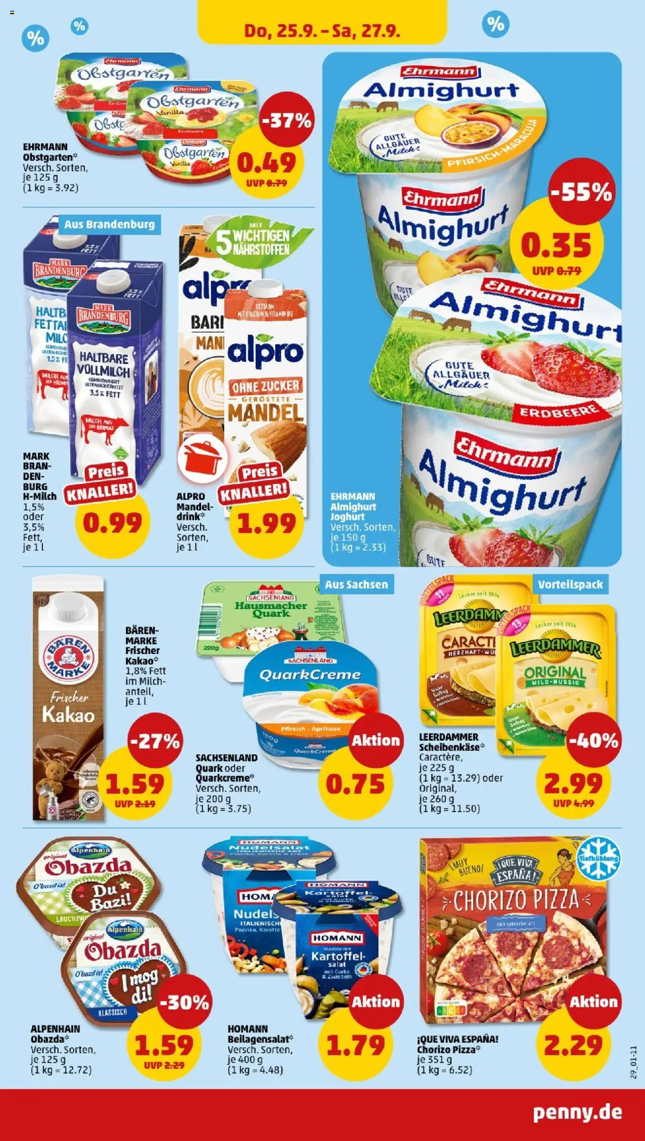 Penny - Berlin – gültig ab 22.09.2025 | Seite: 31 | Produkte: Quark, Leerdammer, Pfirsich, Pizza