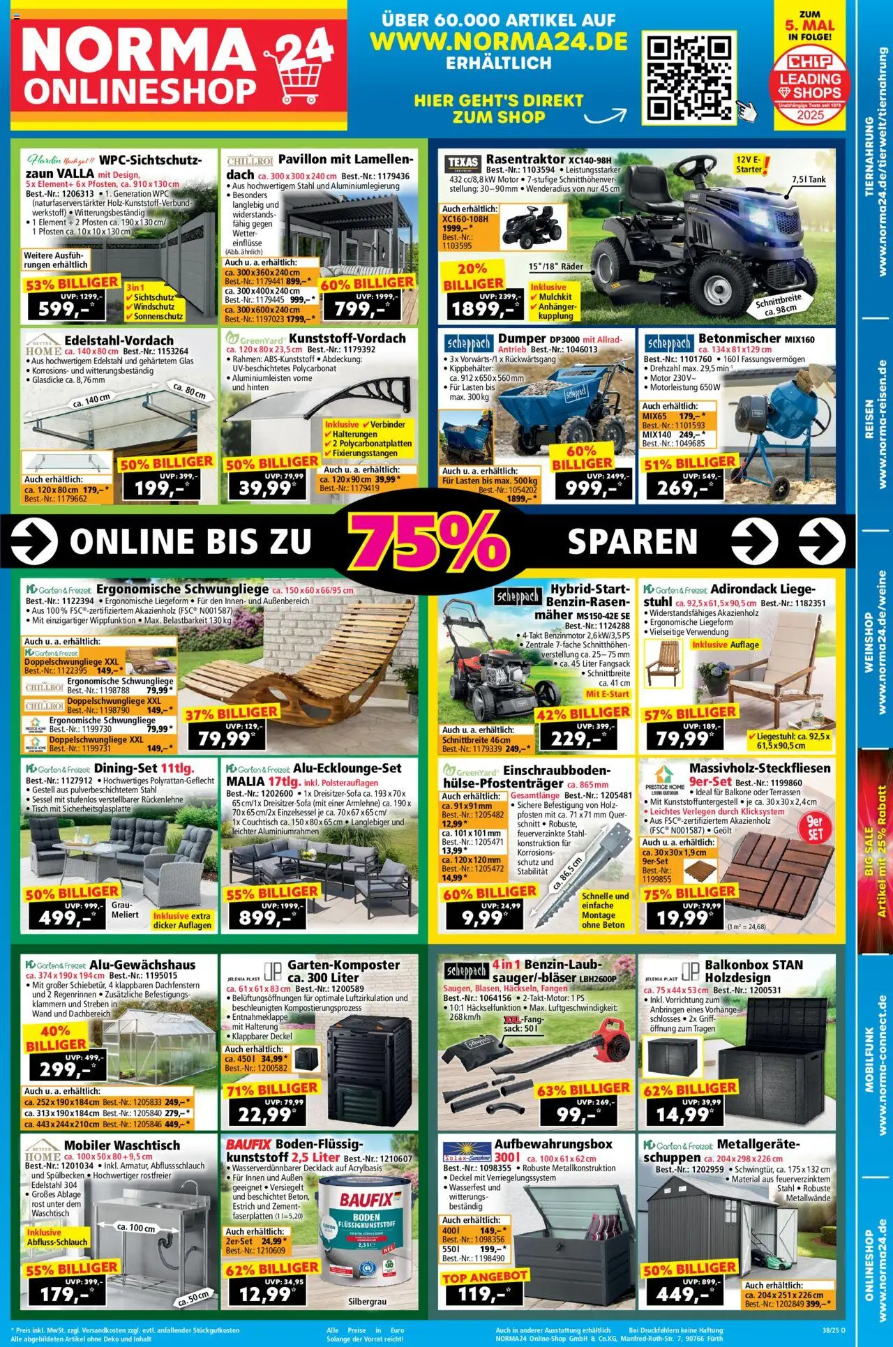 Norma Onlineshop – gültig ab 15.09.2025 | Seite: 1 | Produkte: Sessel, Liegestuhl, Couchtisch, Stuhl
