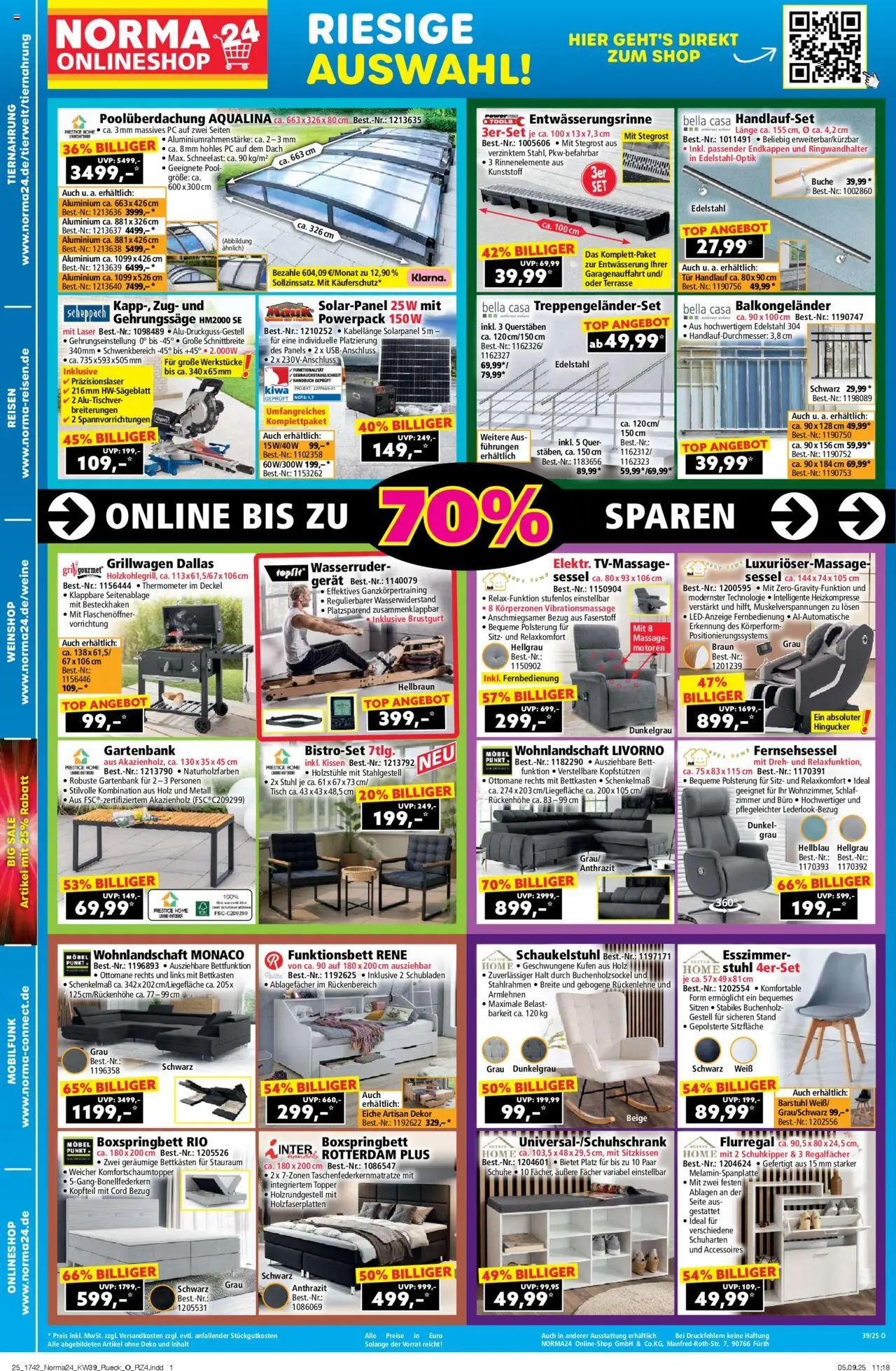 Norma Onlineshop – gültig ab 22.09.2025 | Seite: 2 | Produkte: Fernsehsessel, Kissen, Stuhl, PC