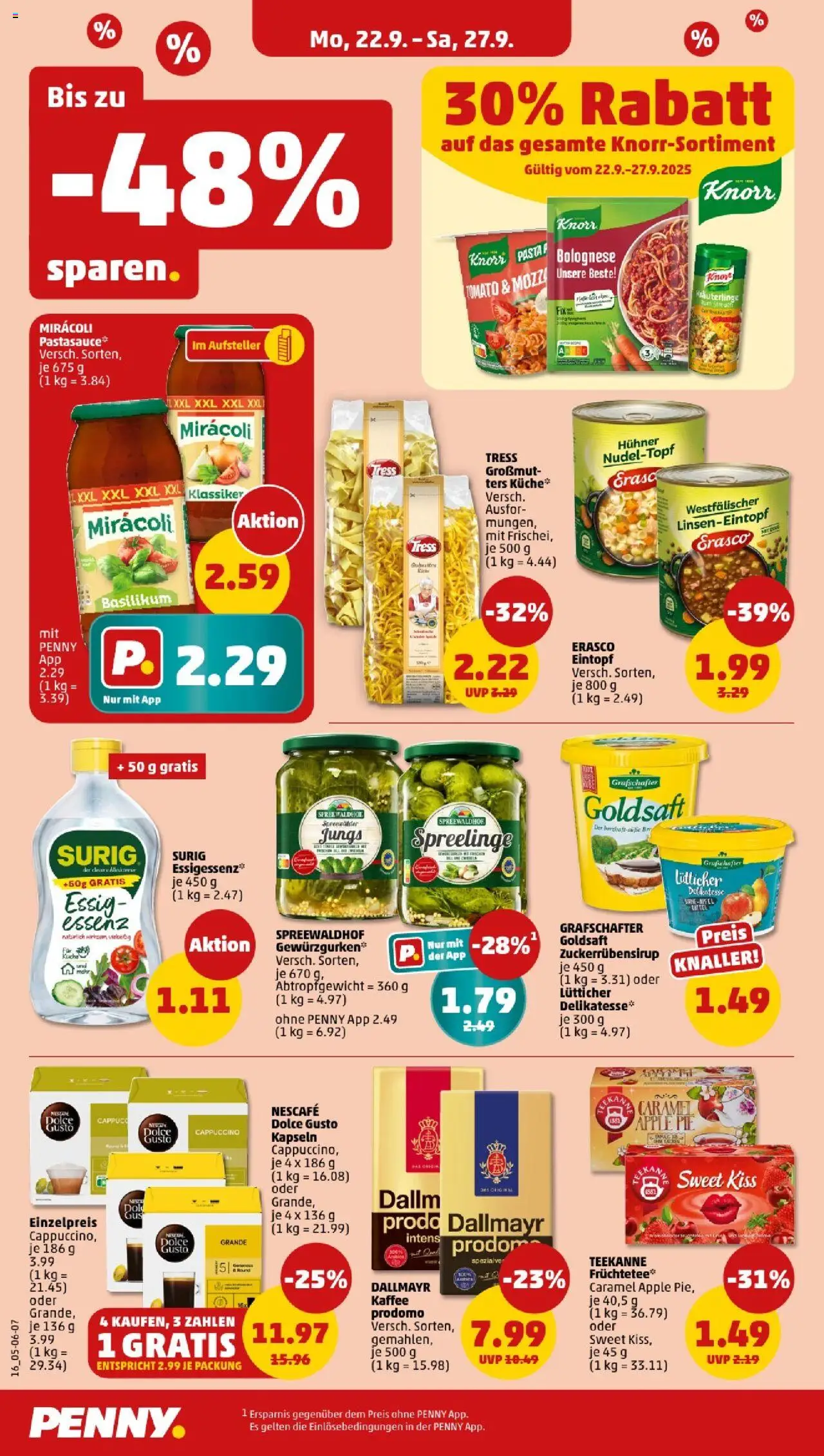 Penny - Saarland  – gültig ab 22.09.2025 | Seite: 18 | Produkte: Nescafe, Knorr, Dallmayr, Dolce gusto