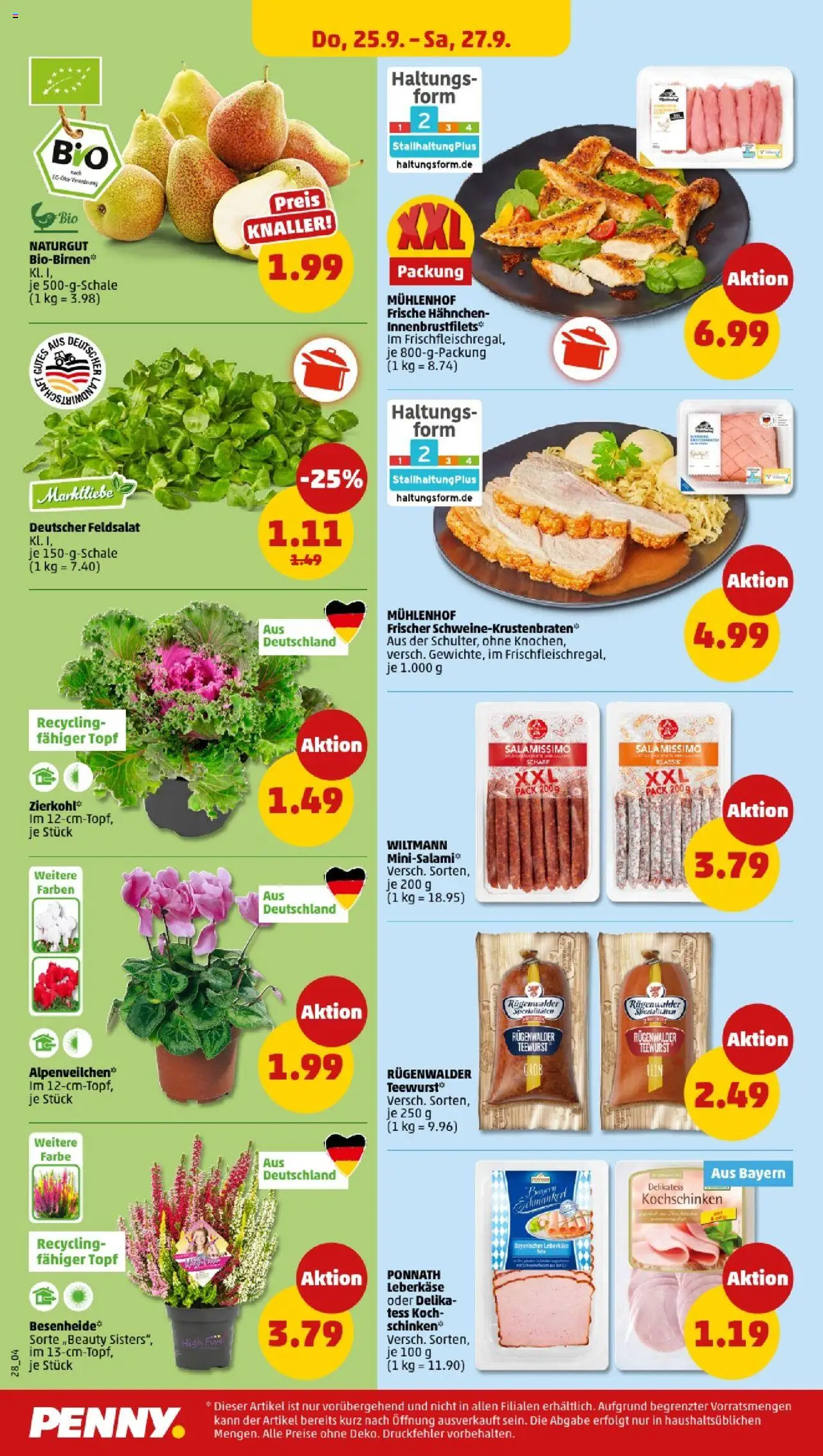 Penny - Bayern  – gültig ab 22.09.2025 | Seite: 30 | Produkte: Hahnchen, Schinken, Leberkase