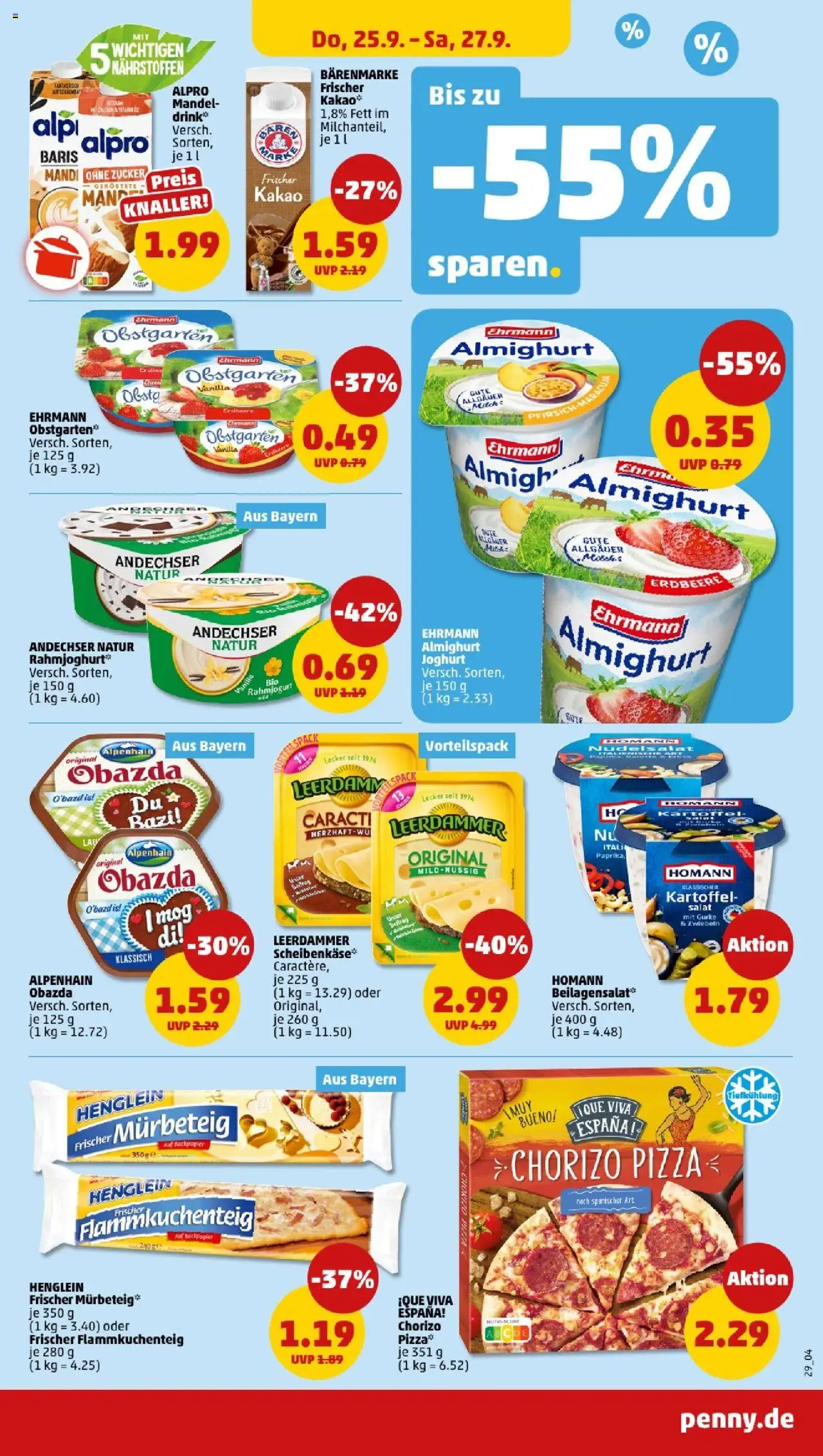 Penny - Bayern  – gültig ab 22.09.2025 | Seite: 31 | Produkte: Ehrmann almighurt, Alpro, Pfirsich, Salat
