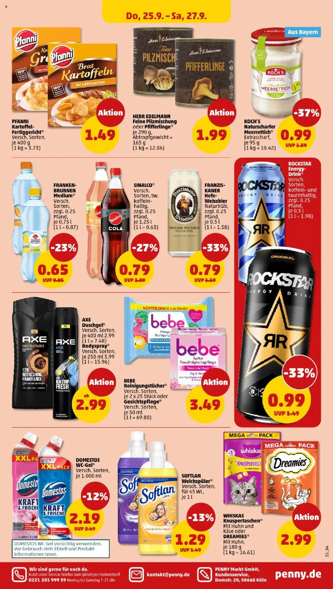 Penny - Bayern  – gültig ab 22.09.2025 | Seite: 37 | Produkte: Energy, Weißbier, Rockstar, Uhr
