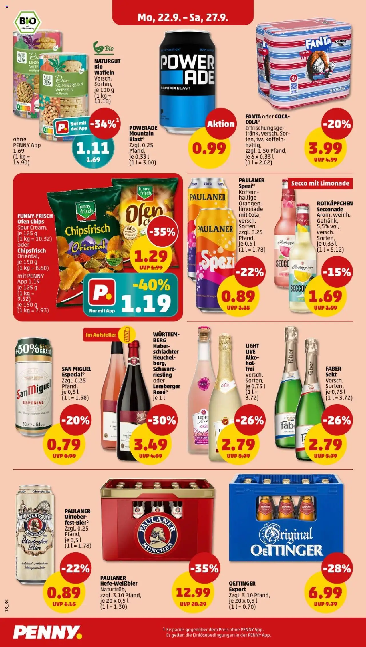 Penny - Baden-Württemberg – gültig ab 22.09.2025 | Seite: 20 | Produkte: Ofen, Bier, Limonade, Rotkäppchen