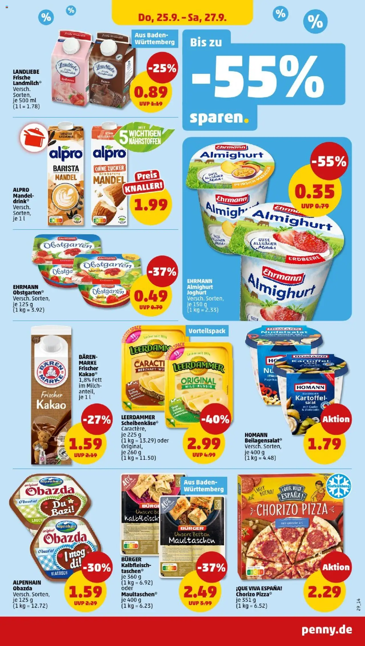 Penny - Baden-Württemberg – gültig ab 22.09.2025 | Seite: 31 | Produkte: Ehrmann almighurt, Joghurt, Zwiebeln, Pfirsich