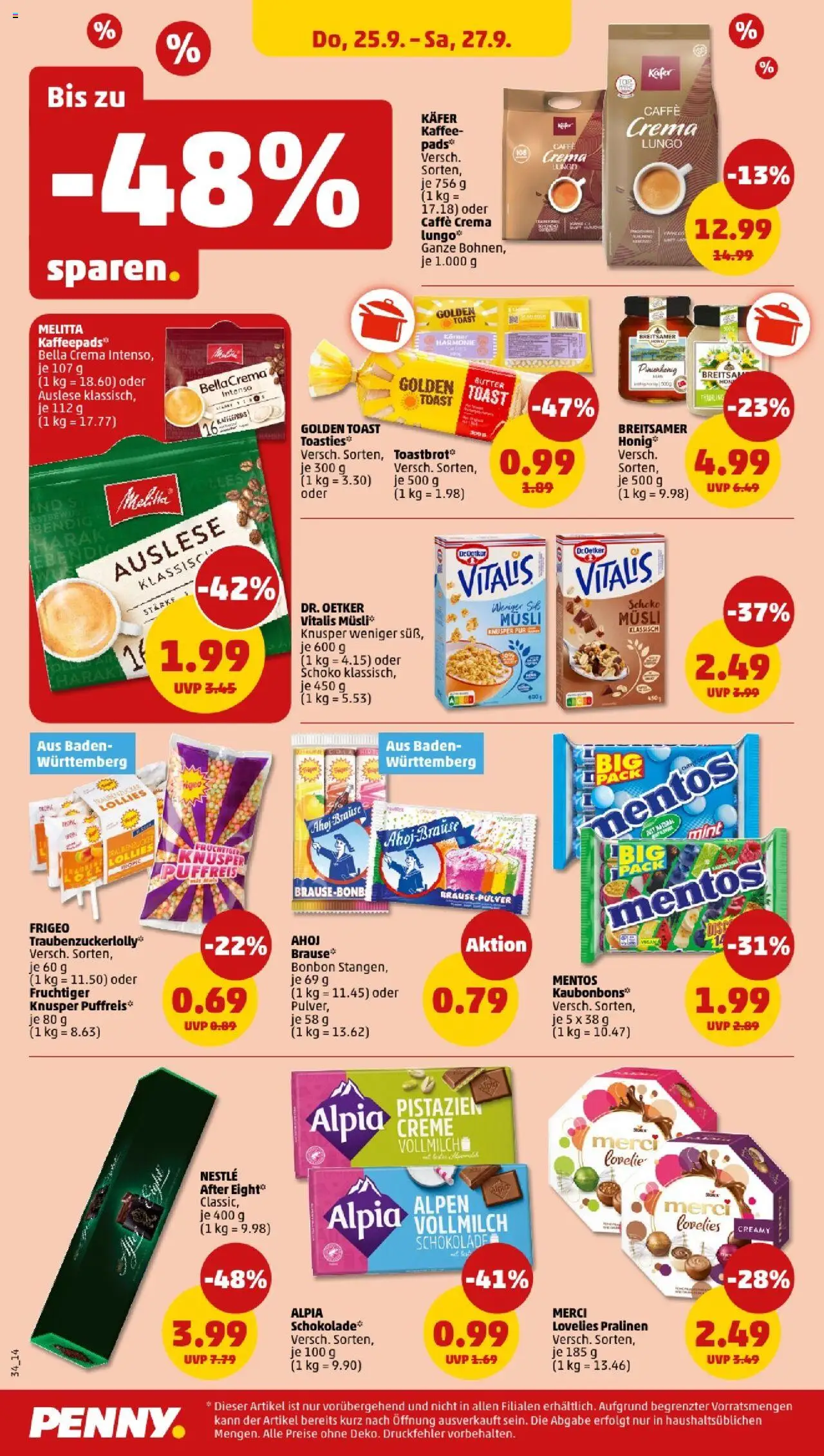 Penny - Baden-Württemberg – gültig ab 22.09.2025 | Seite: 36 | Produkte: Musli, Toast, Toastbrot, Pistazien