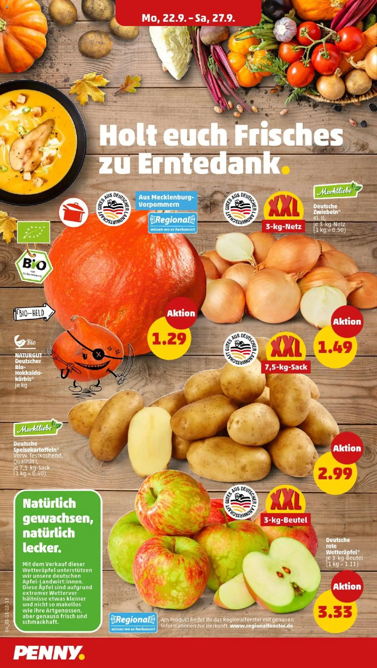 Penny - Thüringen – gültig ab 22.09.2025 | Seite: 6 | Produkte: Äpfel, Zwiebeln, Kürbis