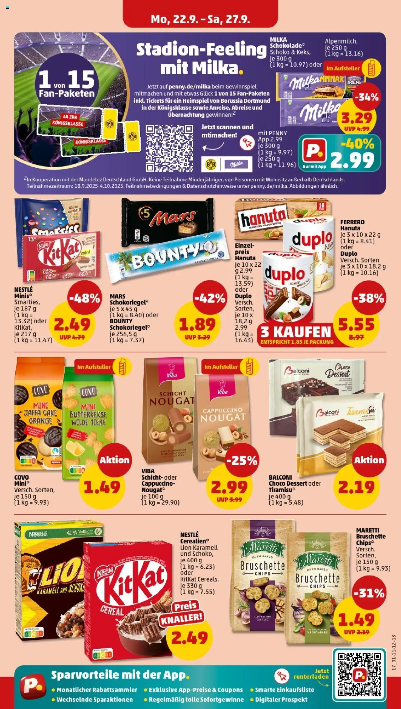 Penny - Thüringen – gültig ab 22.09.2025 | Seite: 19 | Produkte: Milka, Mars, Butterkekse, Chips