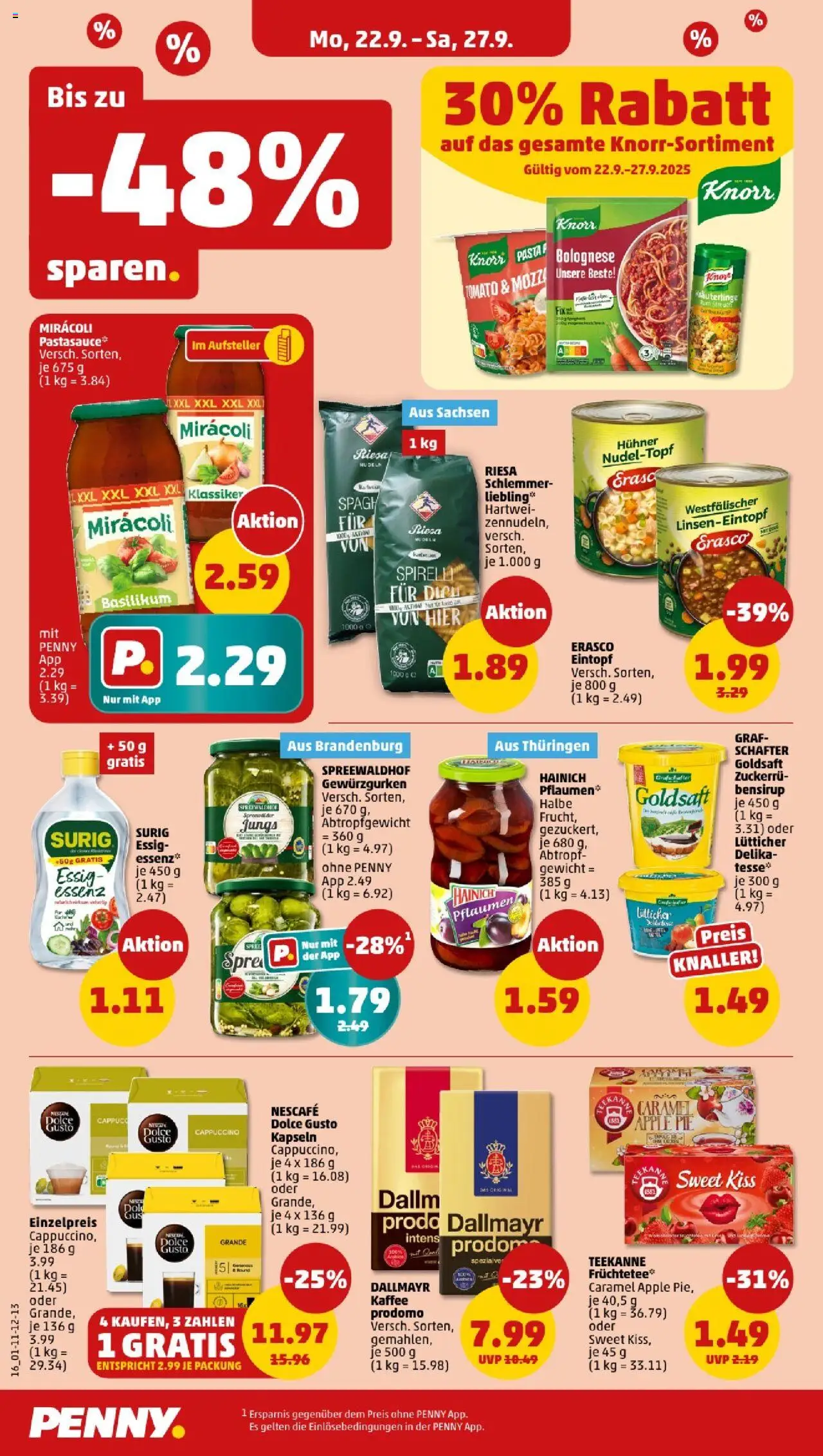 Penny - Thüringen – gültig ab 22.09.2025 | Seite: 18 | Produkte: Pflaumen, Apple, Teekanne, Erasco