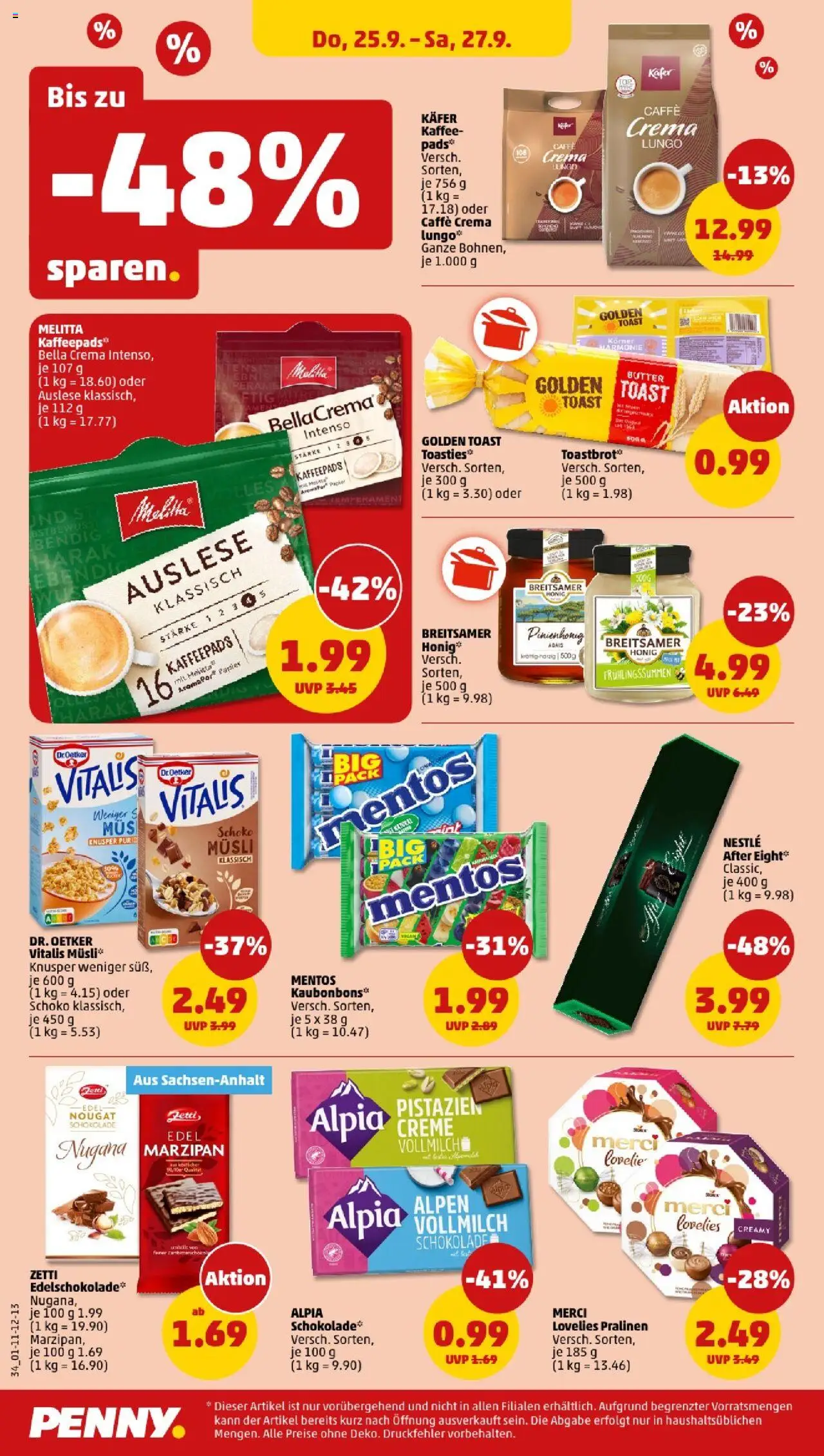 Penny - Thüringen – gültig ab 22.09.2025 | Seite: 36 | Produkte: Musli, Toast, Schokolade, Toastbrot