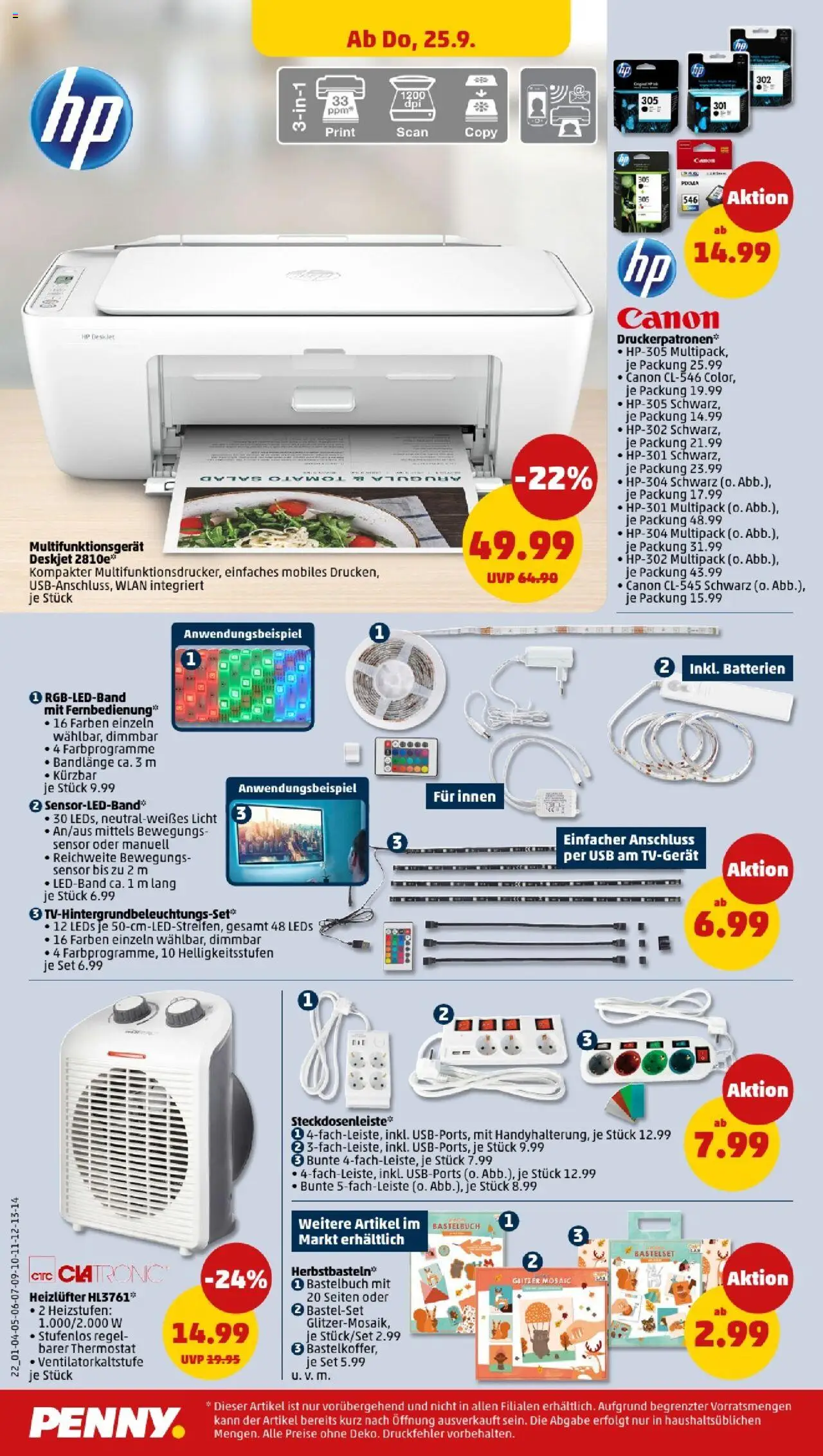 Penny - Sachsen  – gültig ab 22.09.2025 | Seite: 24 | Produkte: HP, USB, Batterien