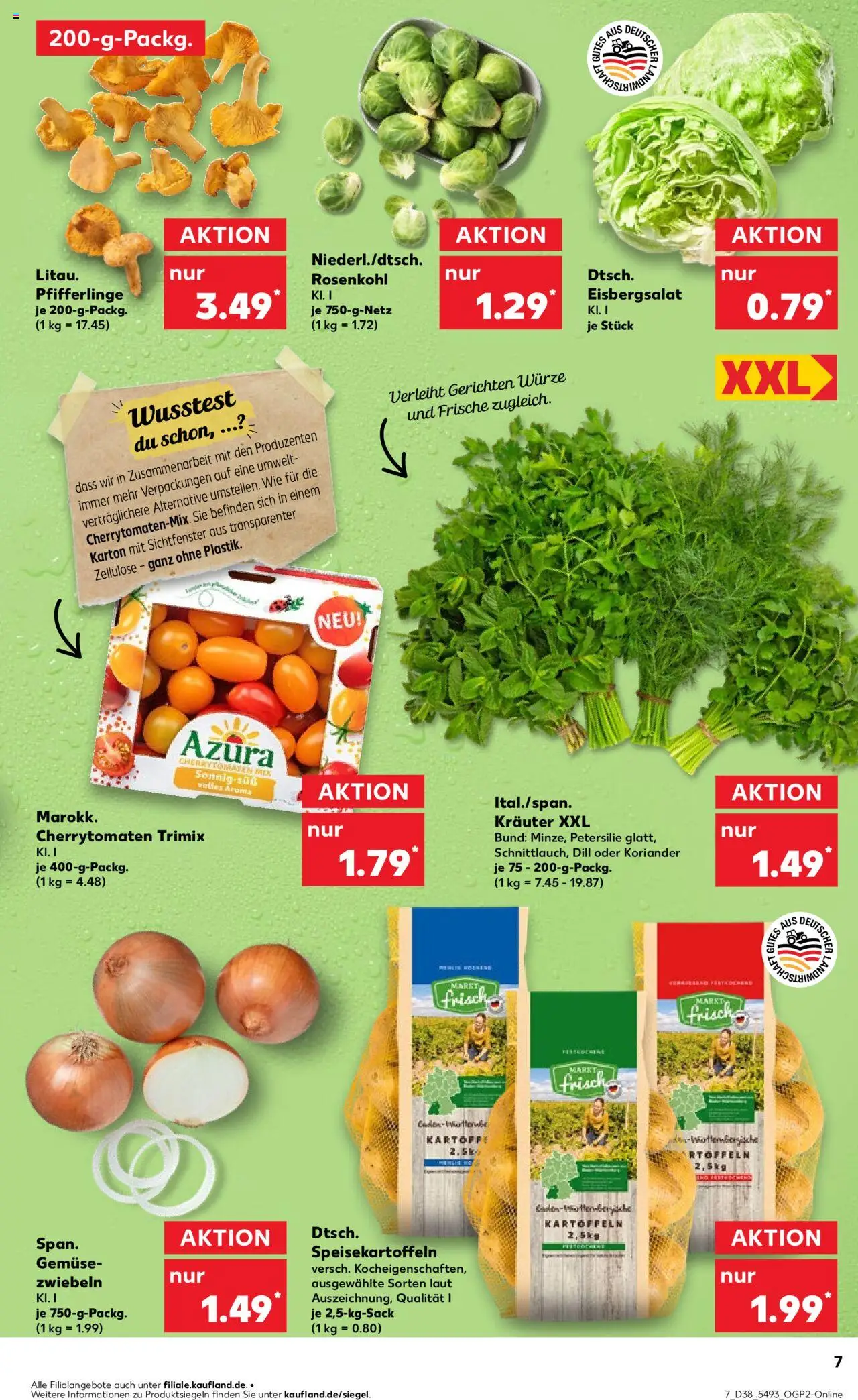 Kaufland prospekt Stuttgart	 – gültig ab 21.09.2025 | Seite: 7 | Produkte: Eisbergsalat, Kartoffeln, Gemüse, Petersilie