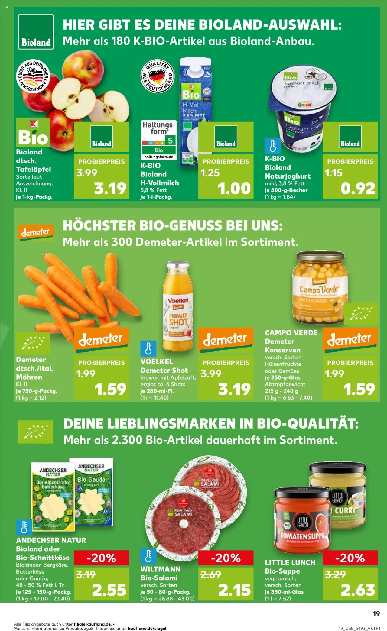 Kaufland prospekt Stuttgart	 – gültig ab 21.09.2025 | Seite: 19 | Produkte: Milch, Joghurt, Gouda, Gemüse