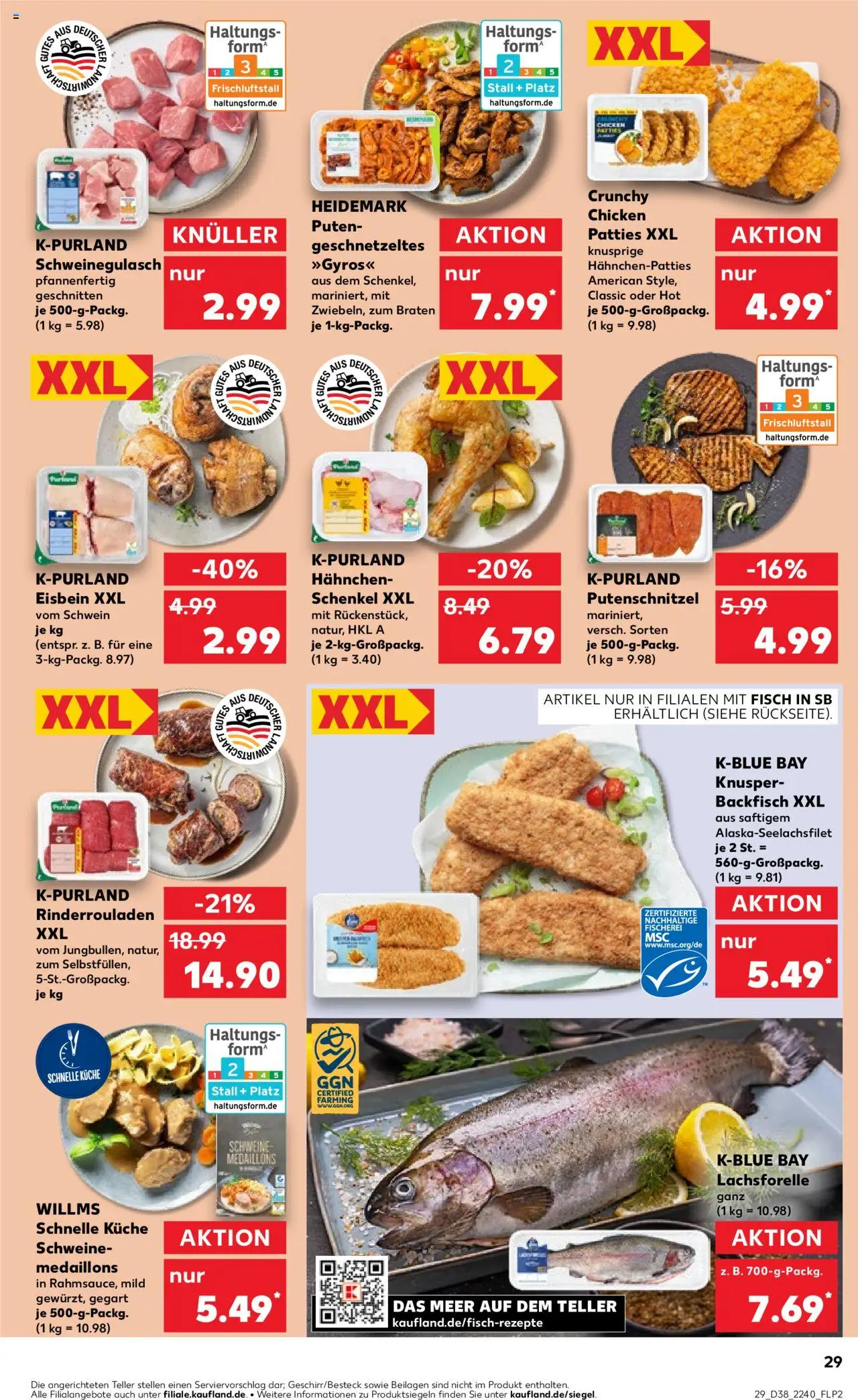 Kaufland prospekt Stuttgart	 – gültig ab 21.09.2025 | Seite: 29 | Produkte: Schweinegulasch, Küche, Fisch, Putenschnitzel