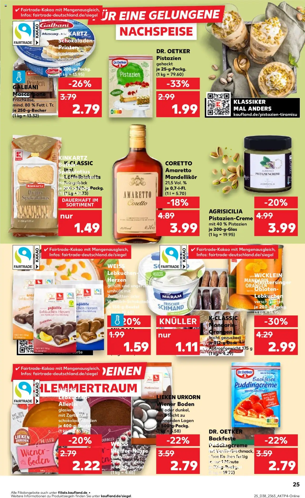 Kaufland prospekt Bremen	 – gültig ab 21.09.2025 | Seite: 25 | Produkte: Butter, Mascarpone, Pudding, Pistazien