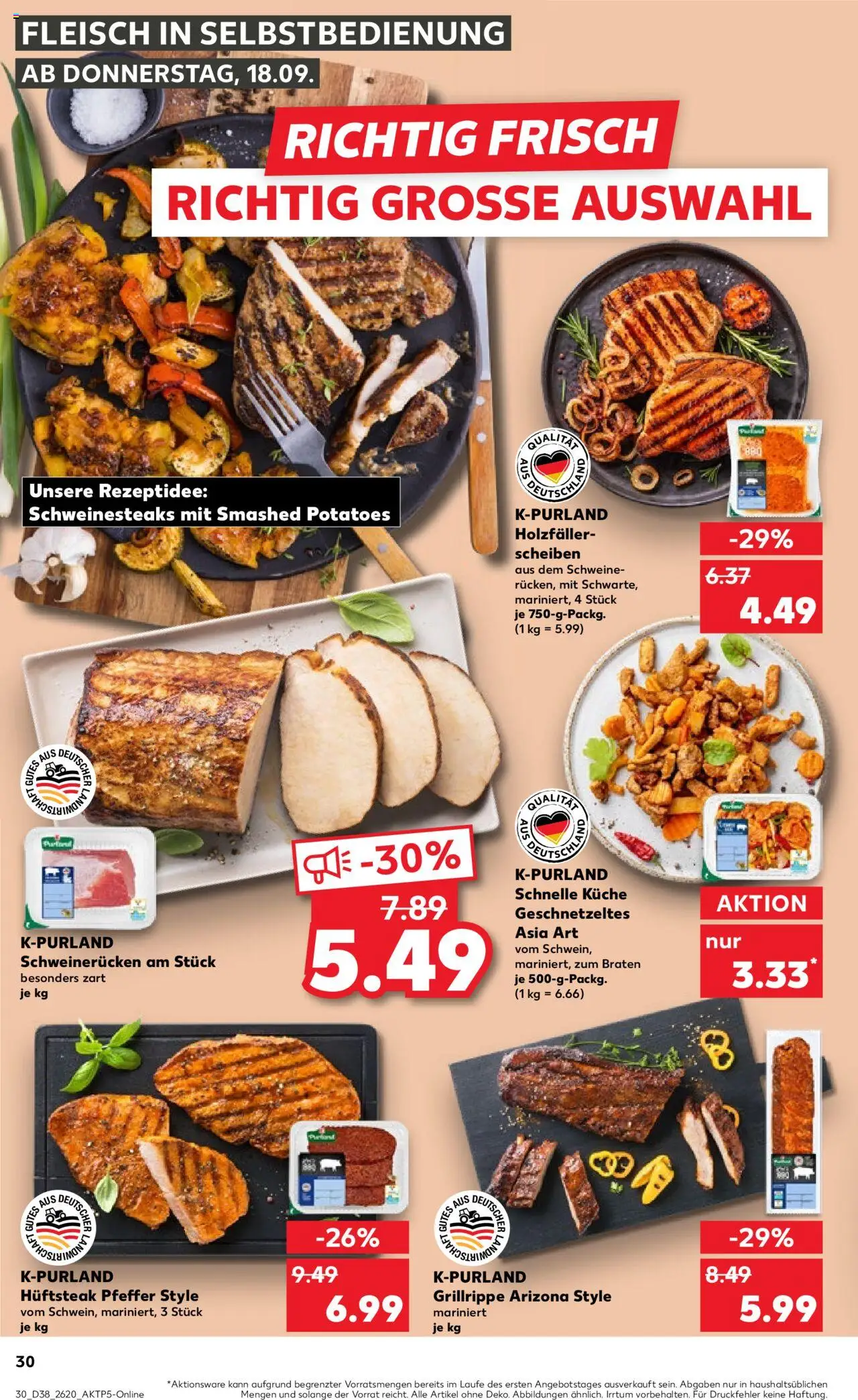 Kaufland prospekt Leipzig	 – gültig ab 21.09.2025 | Seite: 30 | Produkte: Küche, Pfeffer, Schweinerucken, Fleisch